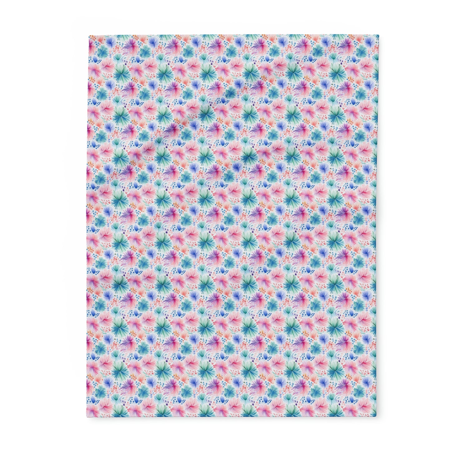 Beautiful Watercolor Floral Pattern Design Arctic Fleece Blanket