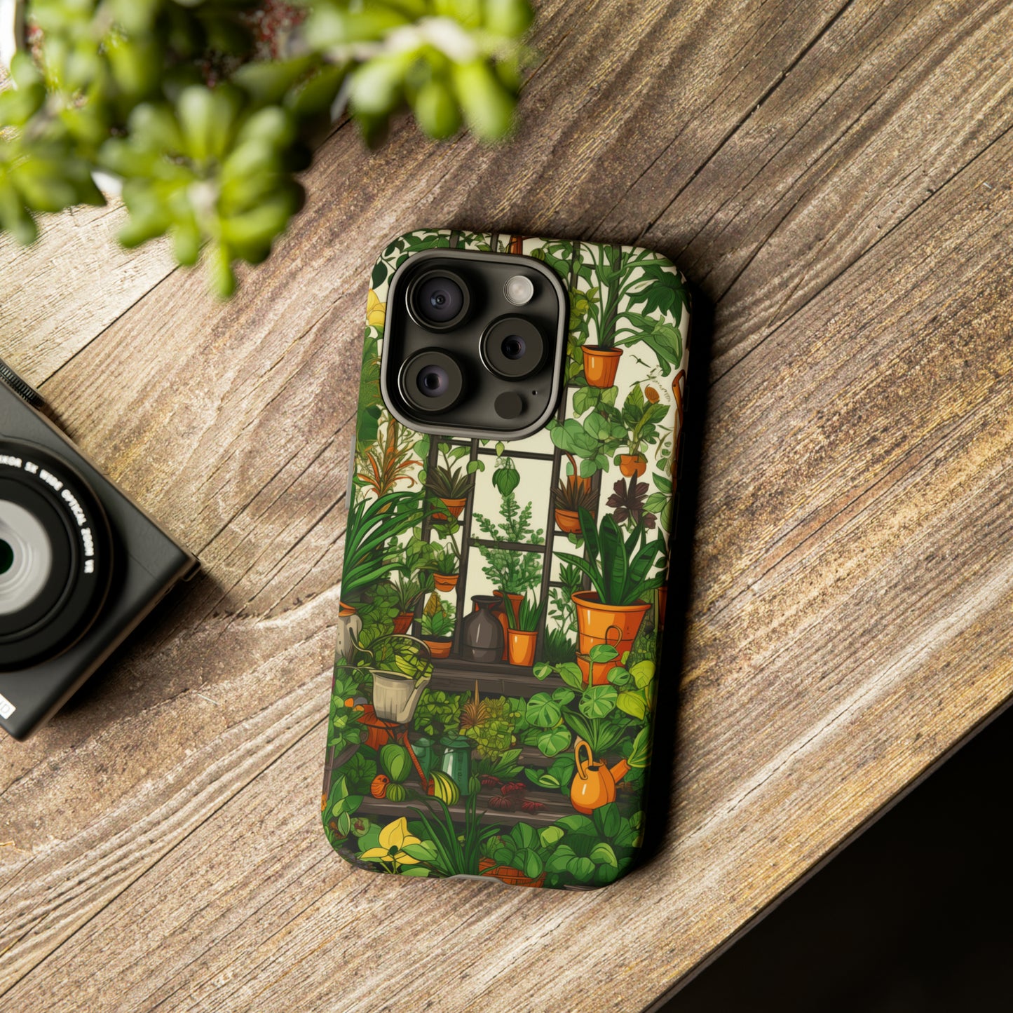 Joy of Gardening Abstract Drawing Style Phone Case / Beautiful Color Case - Tough Cases for iPhone 15, iPhone 14 and iPhone 13