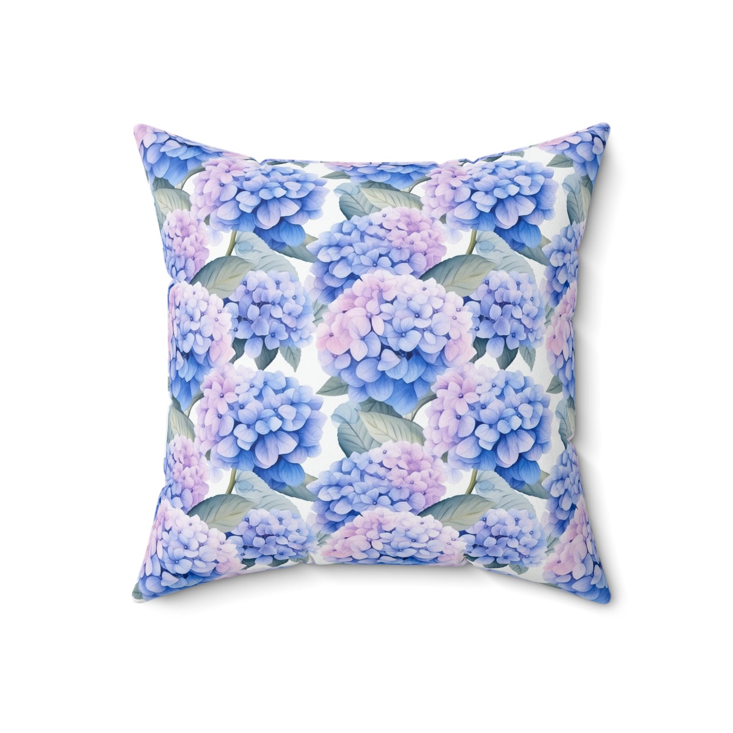 Gardening Lovers Collection - Hydrangea (Hydrangea spp.) Herbal Garden Plants Pattern - Spun Polyester Square Pillow - Perfect Gift