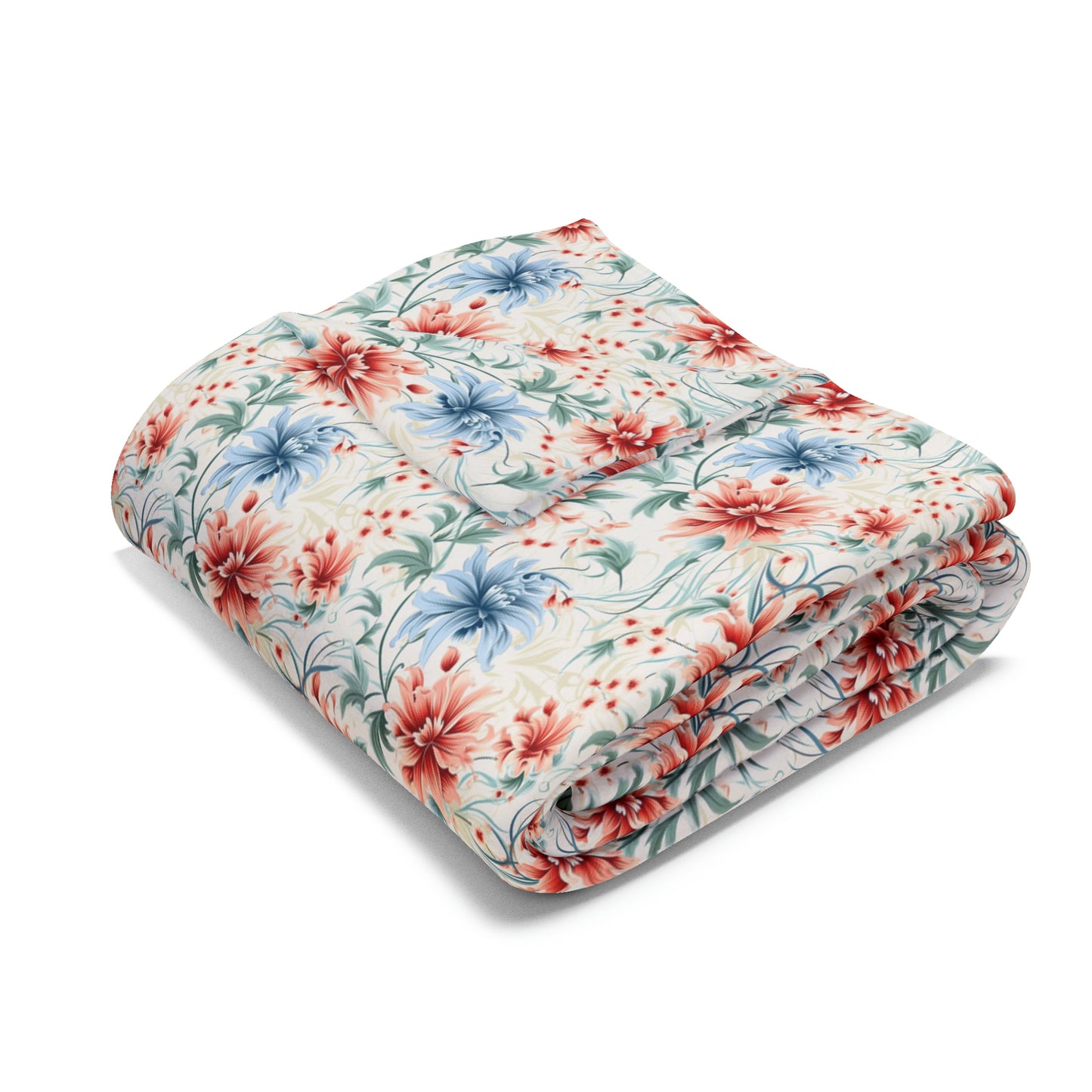 Refreshening Floral Pattern Design Arctic Fleece Blanket