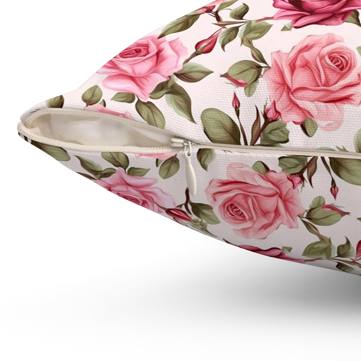 Lovely Roses Floral Pattern Pillow - Spun Polyester Square Pillow