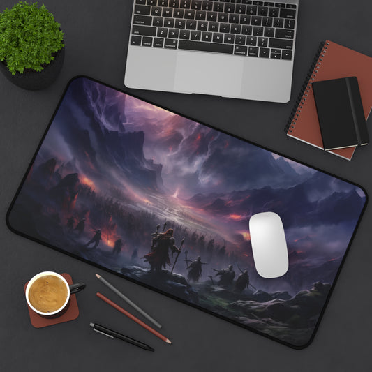 Epic Fantasy Friends Collection - "War of the Damned" Watercolor Art Work Design - Neoprene Gaming Desk Mat / Cover