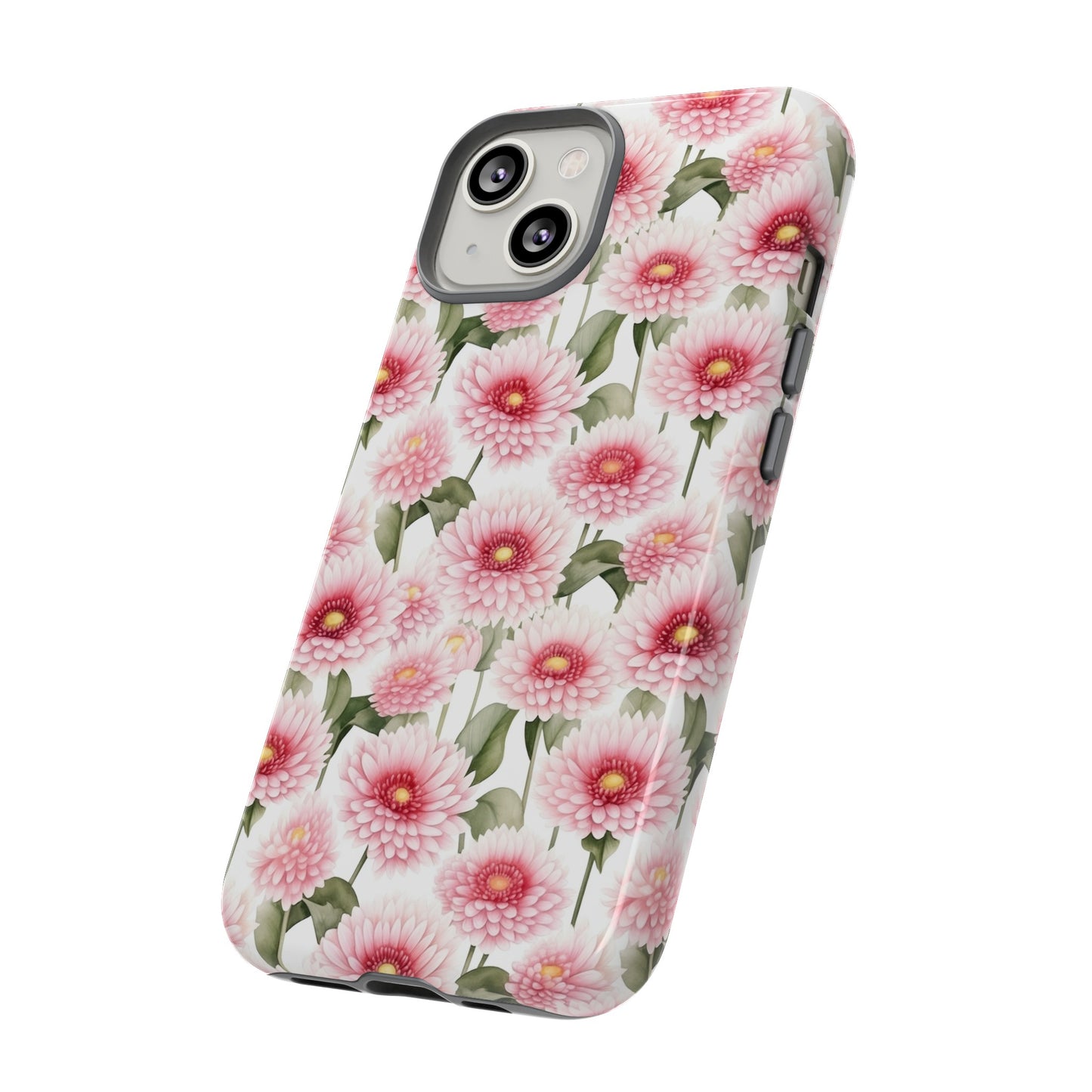 Gardening Lovers Collection - "Daisy (Bellis perennis)" Herbal Watercolor Plants Pattern -  iPhone 15, iPhone 14 and iPhone 13 Phone Case