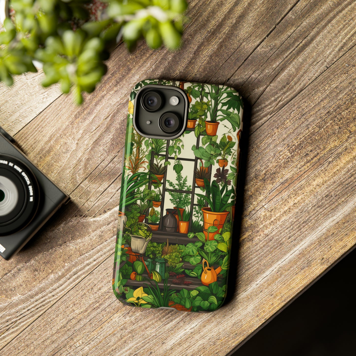 Joy of Gardening Abstract Drawing Style Phone Case / Beautiful Color Case - Tough Cases for iPhone 15, iPhone 14 and iPhone 13