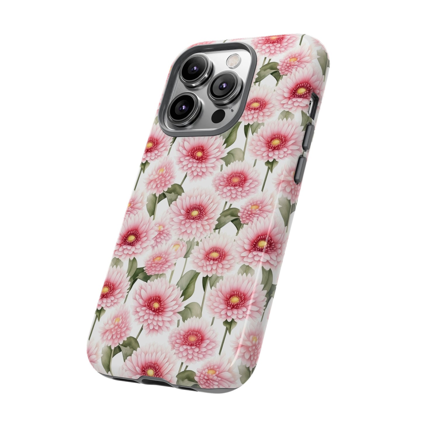 Gardening Lovers Collection - "Daisy (Bellis perennis)" Herbal Watercolor Plants Pattern -  iPhone 15, iPhone 14 and iPhone 13 Phone Case