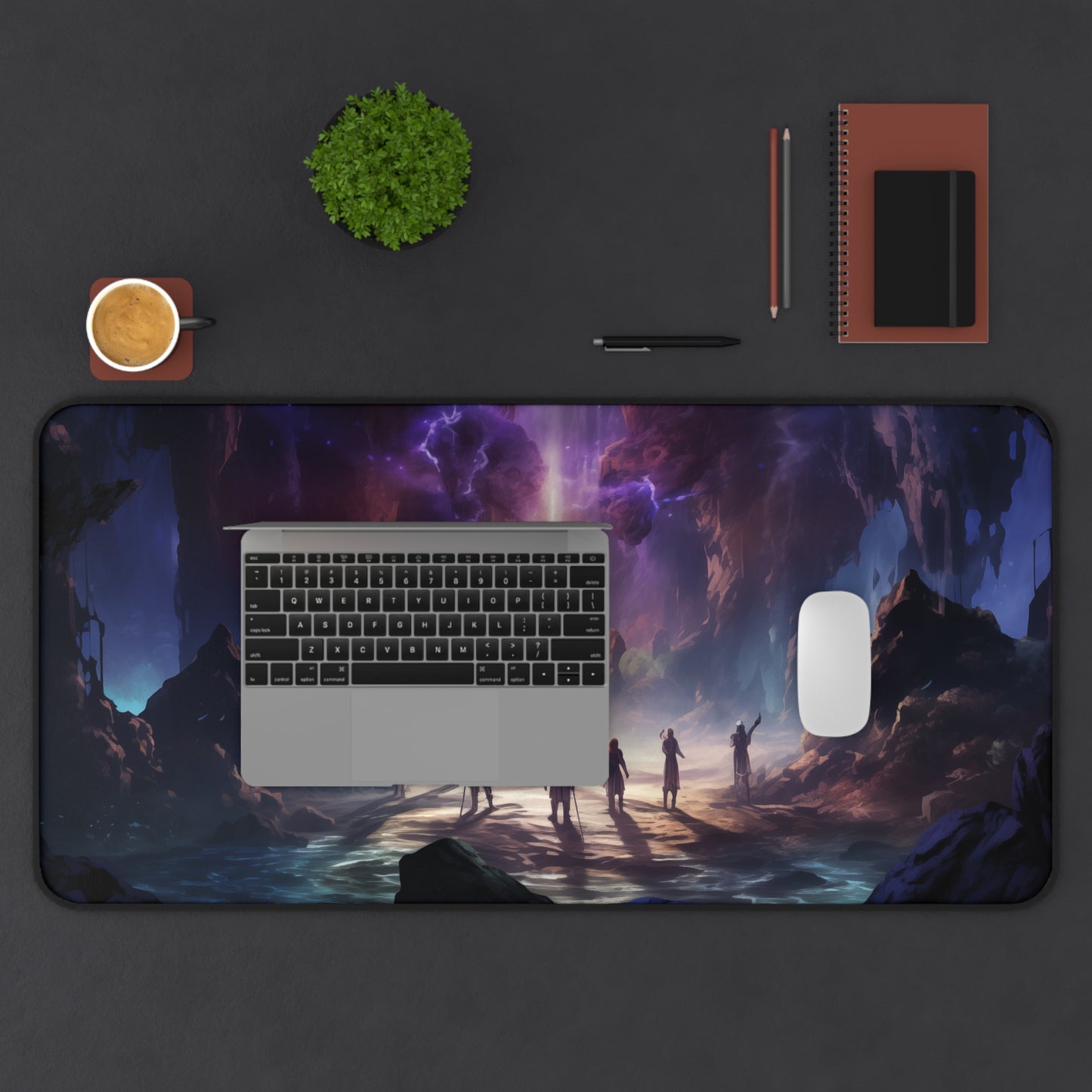 Epic Fantasy Friends Collection - "Soul-String Between Two Worlds" Watercolor Art Work Design - Neoprene Gaming Desk Mat / Cover