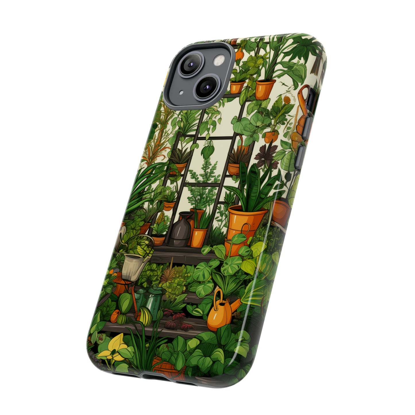 Joy of Gardening Abstract Drawing Style Phone Case / Beautiful Color Case - Tough Cases for iPhone 15, iPhone 14 and iPhone 13