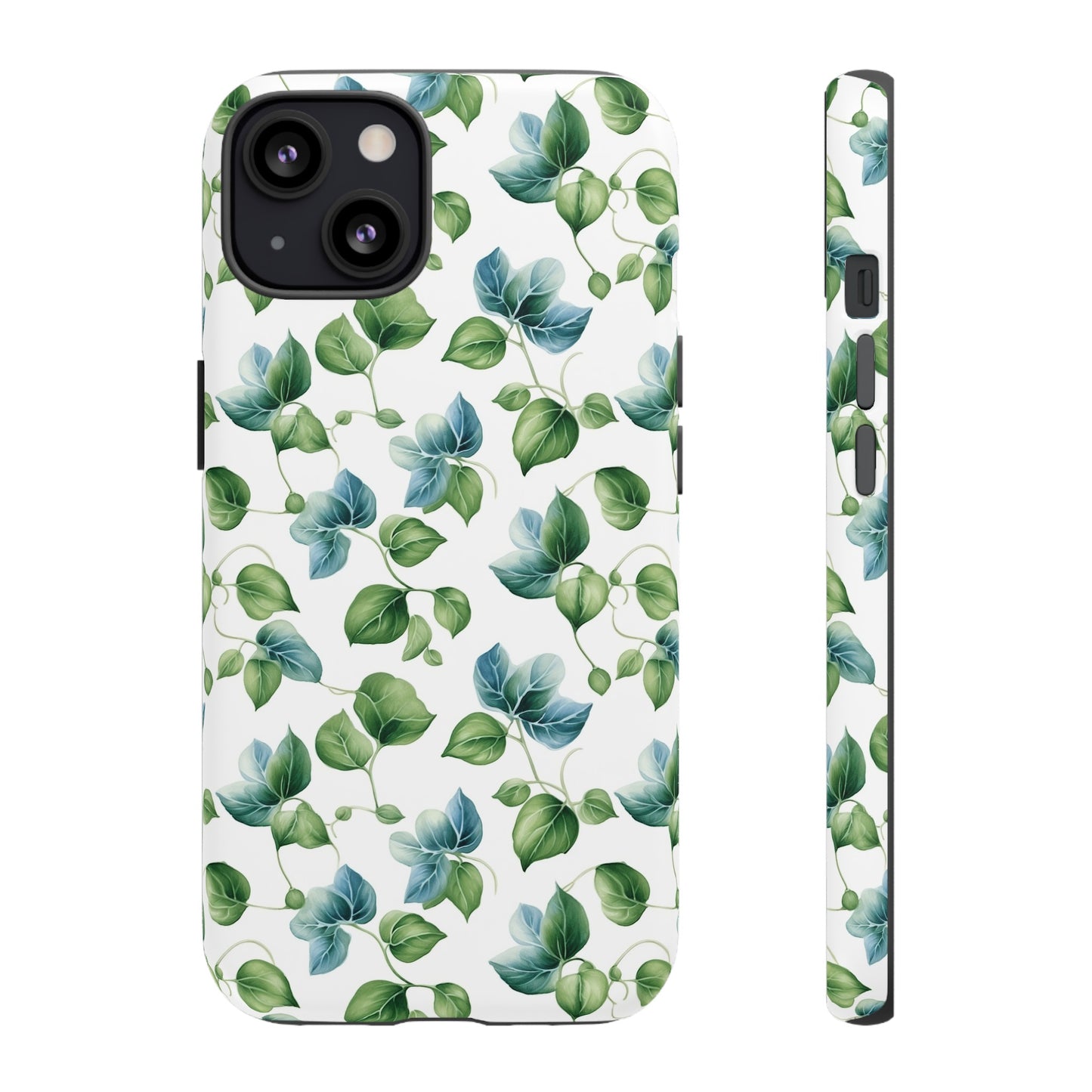 Gardening Lovers Collection - "English Ivy (Hedera helix)" Herbal Watercolor Plants Pattern - iPhone 15, iPhone 14 and iPhone 13 Phone Case