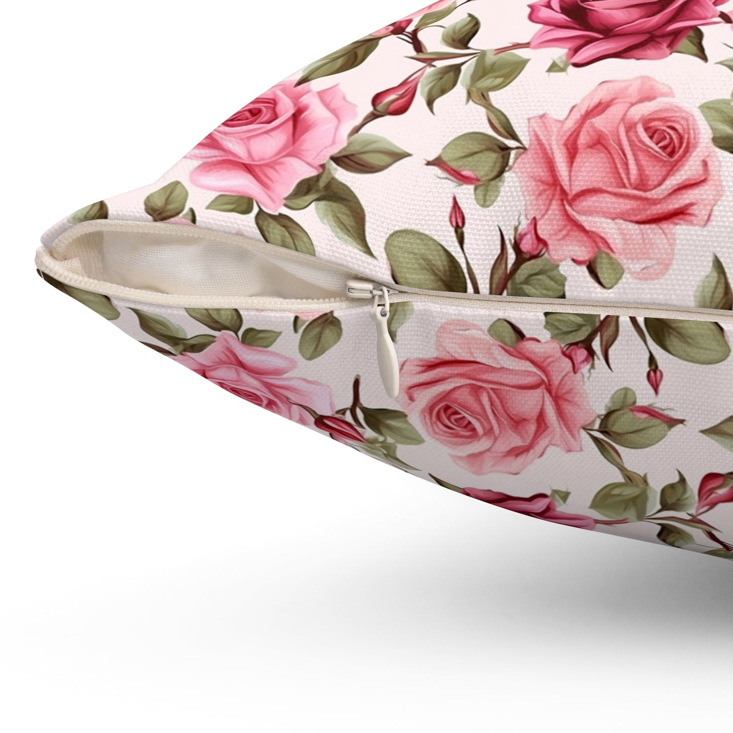 Lovely Roses Floral Pattern Pillow - Spun Polyester Square Pillow