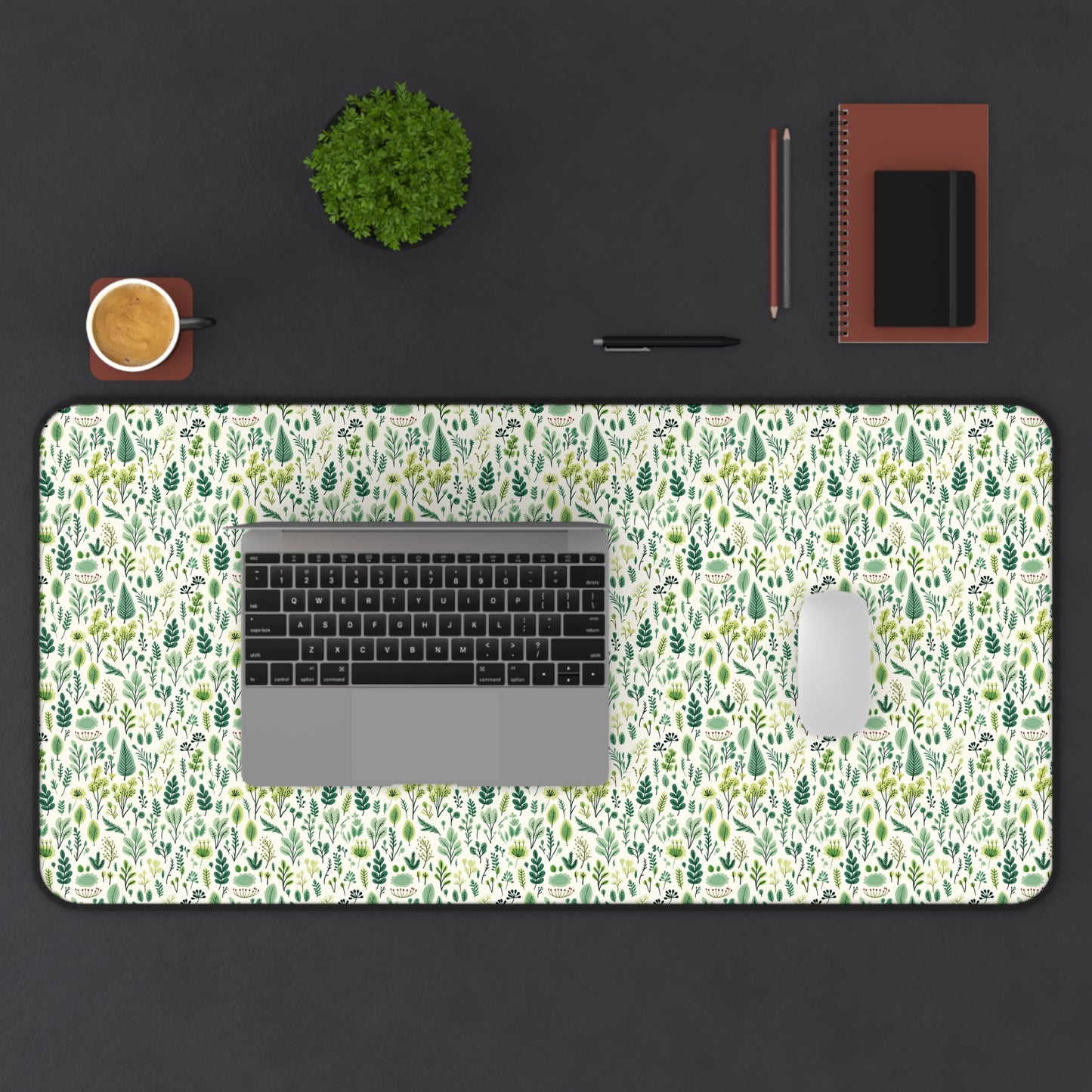 Natural Floral Pattern Desk Mat