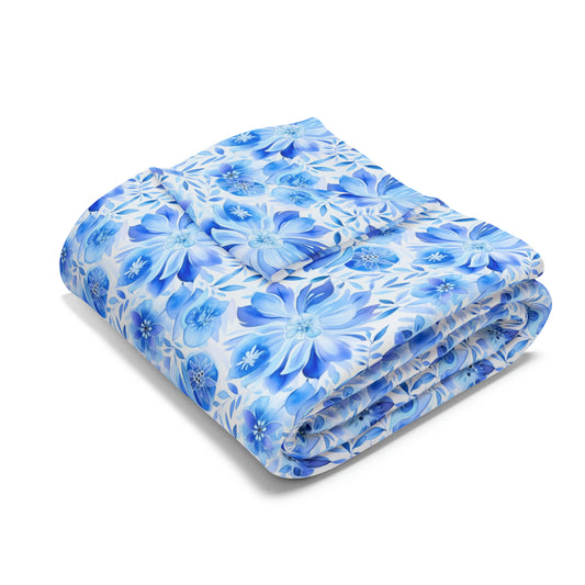 Calming Watercolor Floral Pattern Design Arctic Fleece Blanket