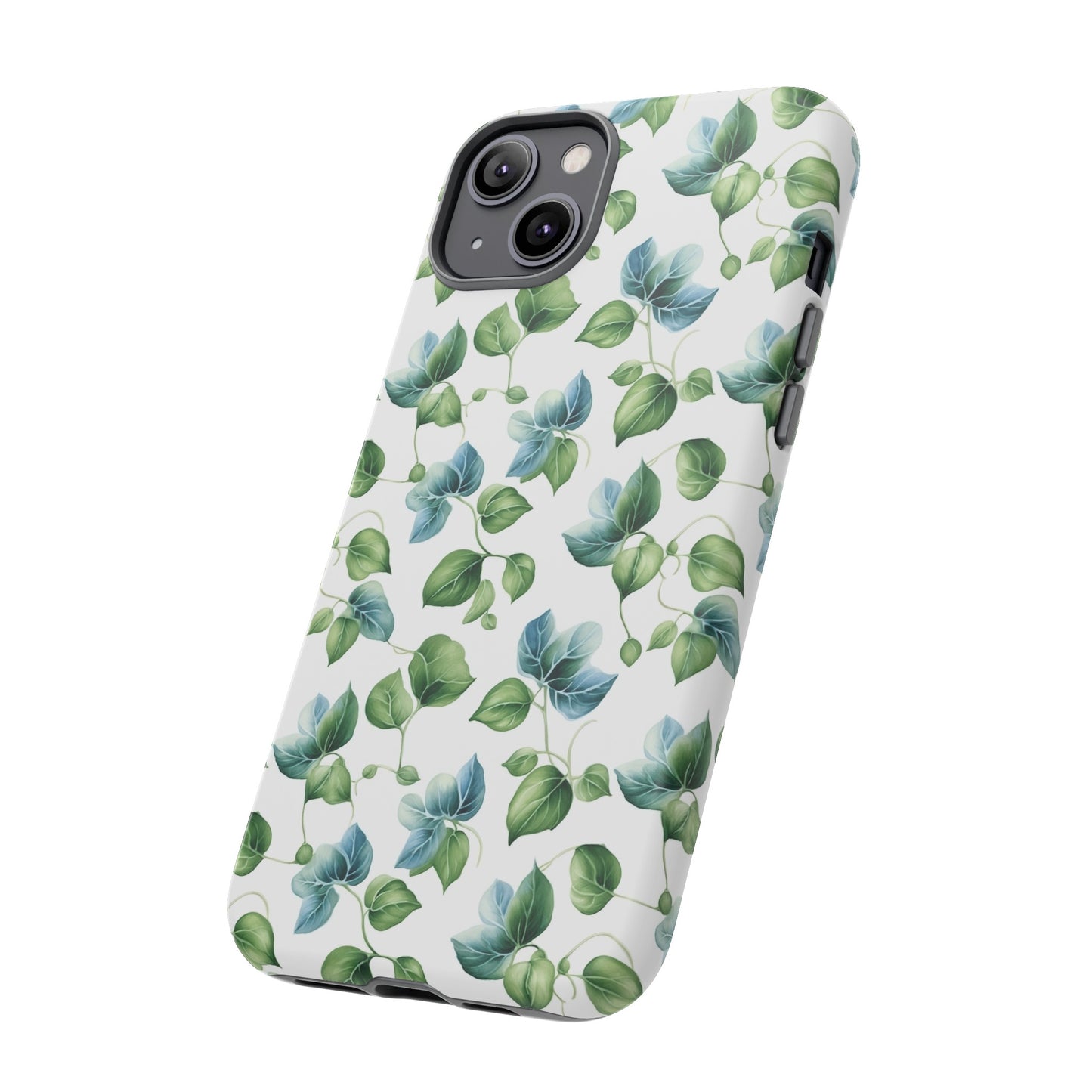 Gardening Lovers Collection - "English Ivy (Hedera helix)" Herbal Watercolor Plants Pattern - iPhone 15, iPhone 14 and iPhone 13 Phone Case