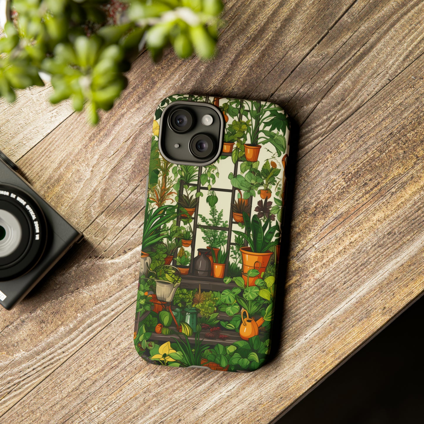 Joy of Gardening Abstract Drawing Style Phone Case / Beautiful Color Case - Tough Cases for iPhone 15, iPhone 14 and iPhone 13