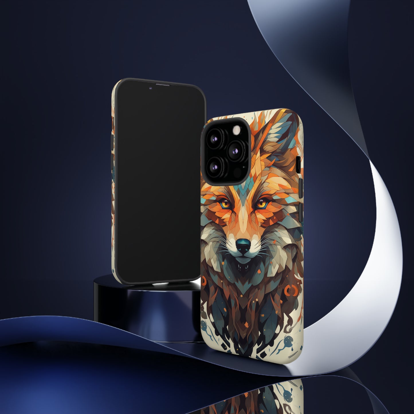 Majestic Fox Polygon Style Phone Case / Beautiful Color Case - Tough Cases for iPhone 15, iPhone 14 and iPhone 13