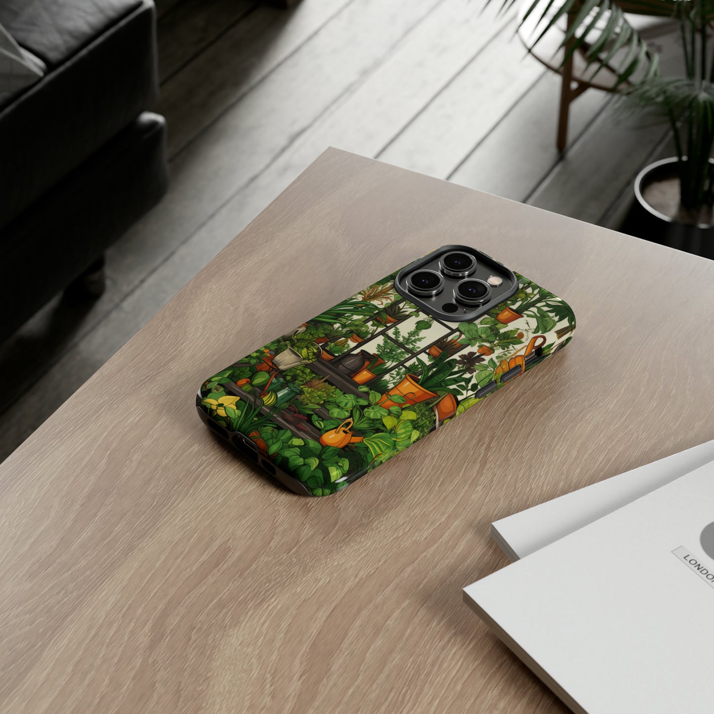 Joy of Gardening Abstract Drawing Style Phone Case / Beautiful Color Case - Tough Cases for iPhone 15, iPhone 14 and iPhone 13