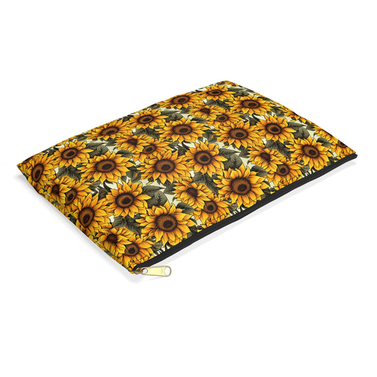 Sunny Sunflower Style Pattern Accessory Pouch