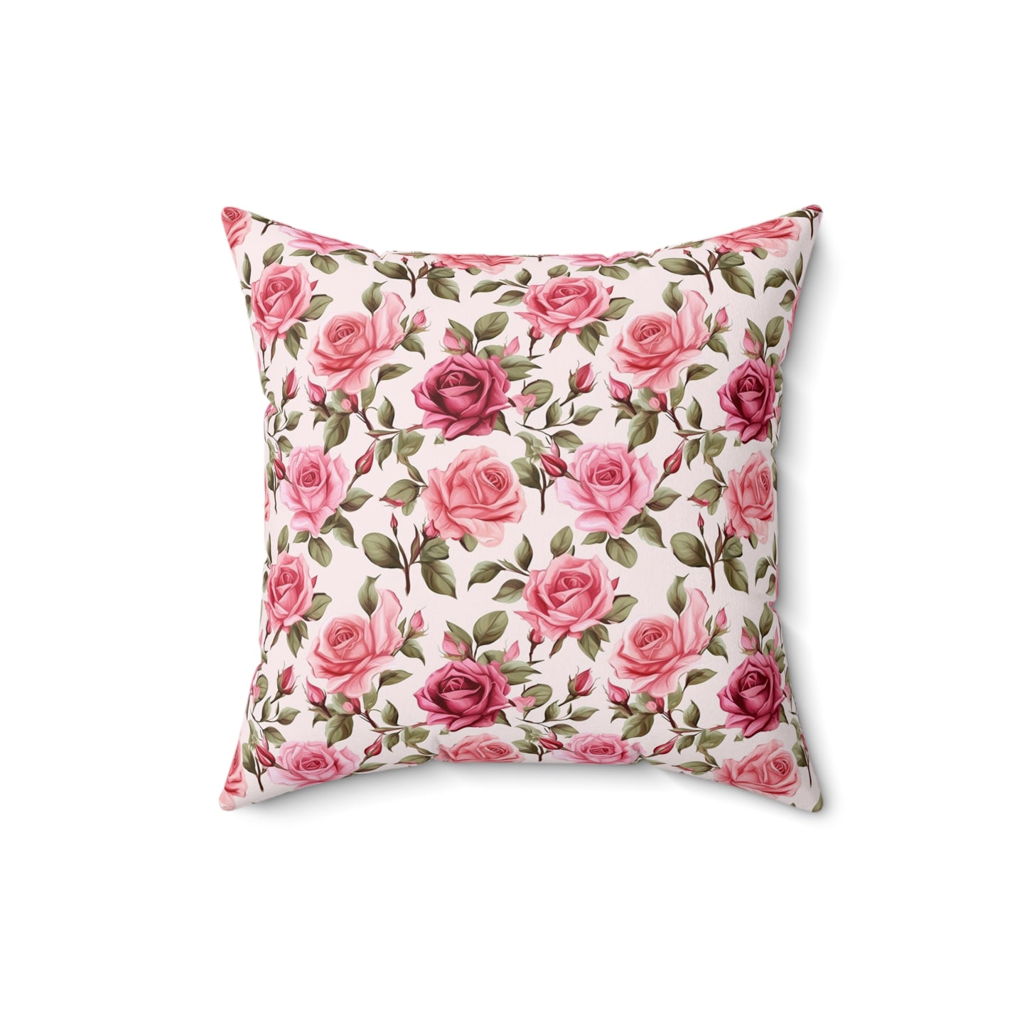 Lovely Roses Floral Pattern Pillow - Spun Polyester Square Pillow