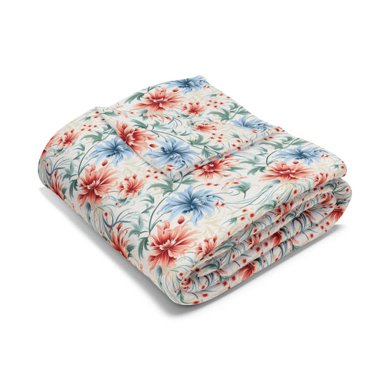 Refreshening Floral Pattern Design Arctic Fleece Blanket