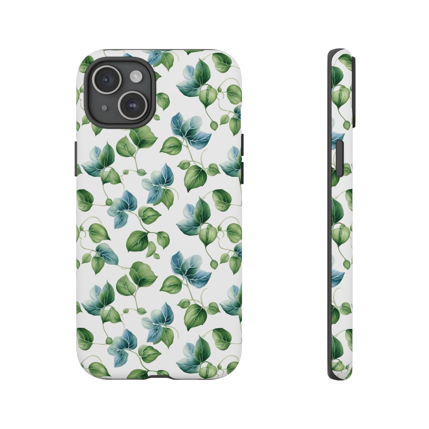 Gardening Lovers Collection - "English Ivy (Hedera helix)" Herbal Watercolor Plants Pattern - iPhone 15, iPhone 14 and iPhone 13 Phone Case