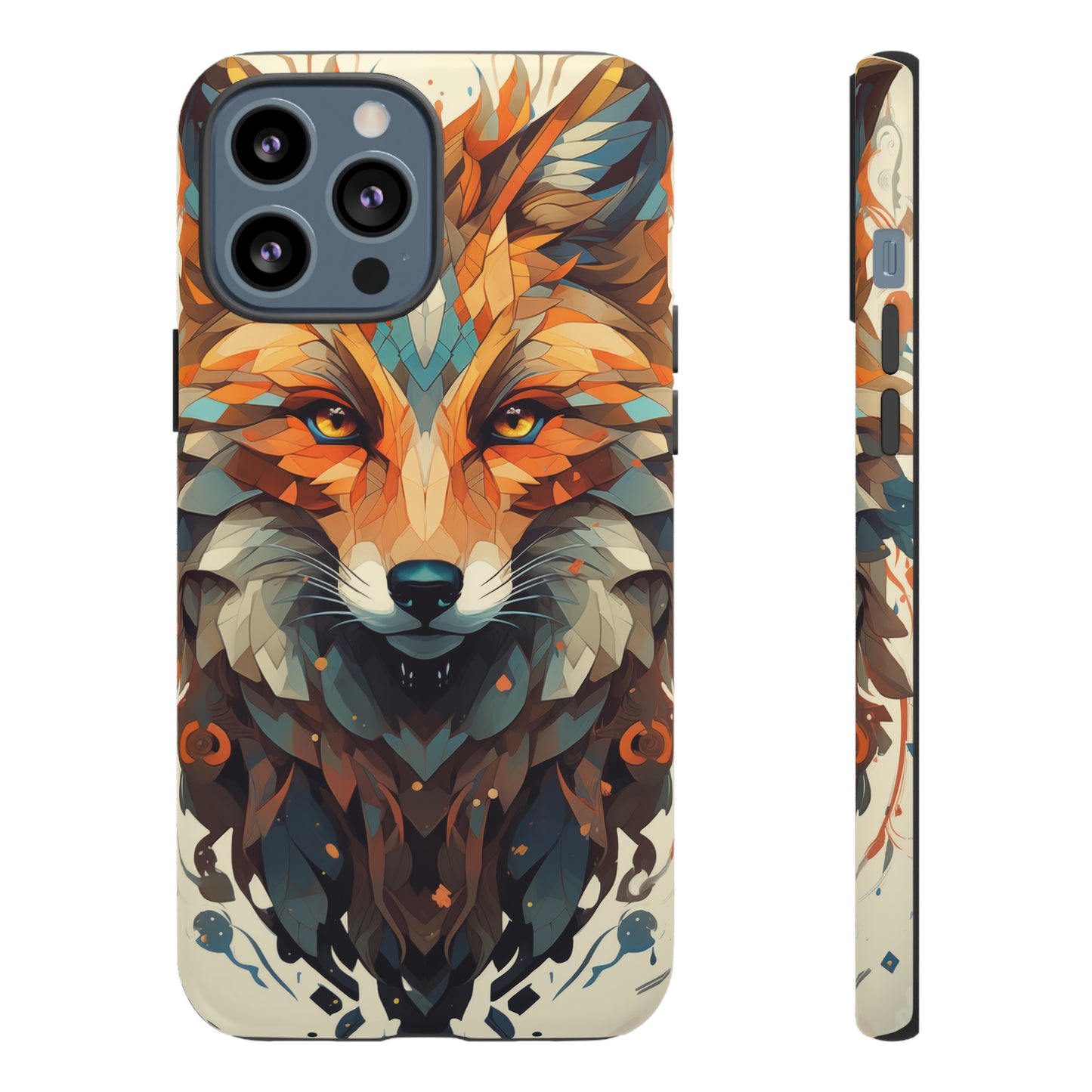 Majestic Fox Polygon Style Phone Case / Beautiful Color Case - Tough Cases for iPhone 15, iPhone 14 and iPhone 13