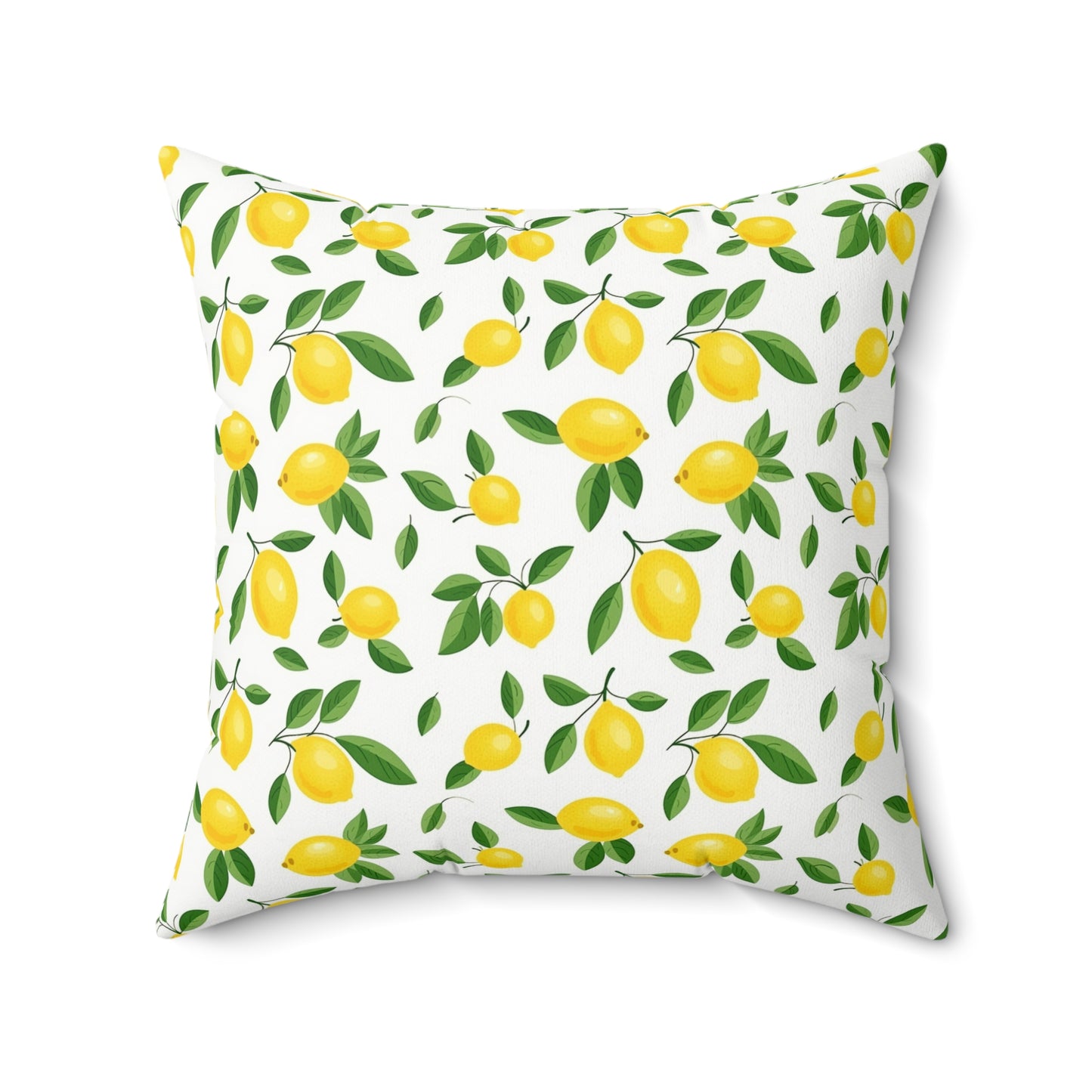 Gardening Lovers Collection - Classic Minimalist Summer Lemon Citrus Pattern Pillow - Spun Polyester Square Pillow