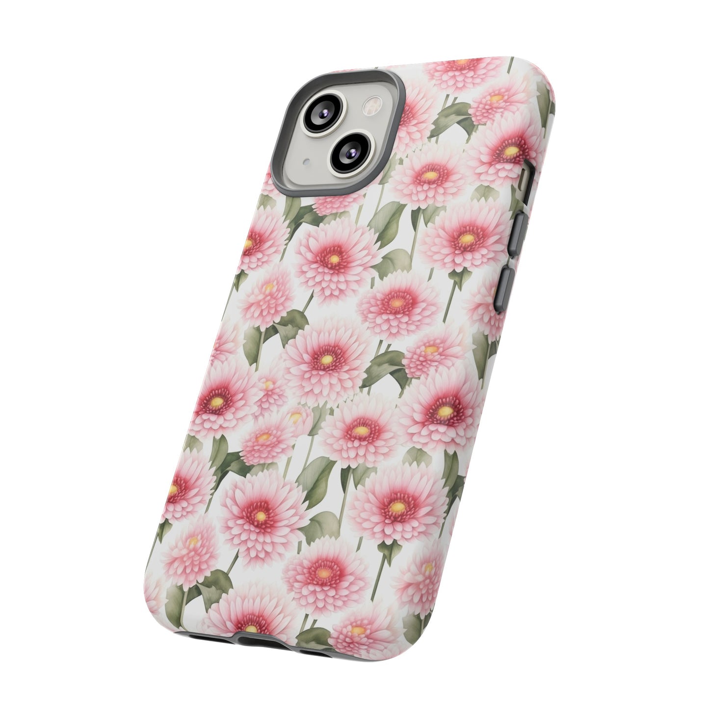 Gardening Lovers Collection - "Daisy (Bellis perennis)" Herbal Watercolor Plants Pattern -  iPhone 15, iPhone 14 and iPhone 13 Phone Case