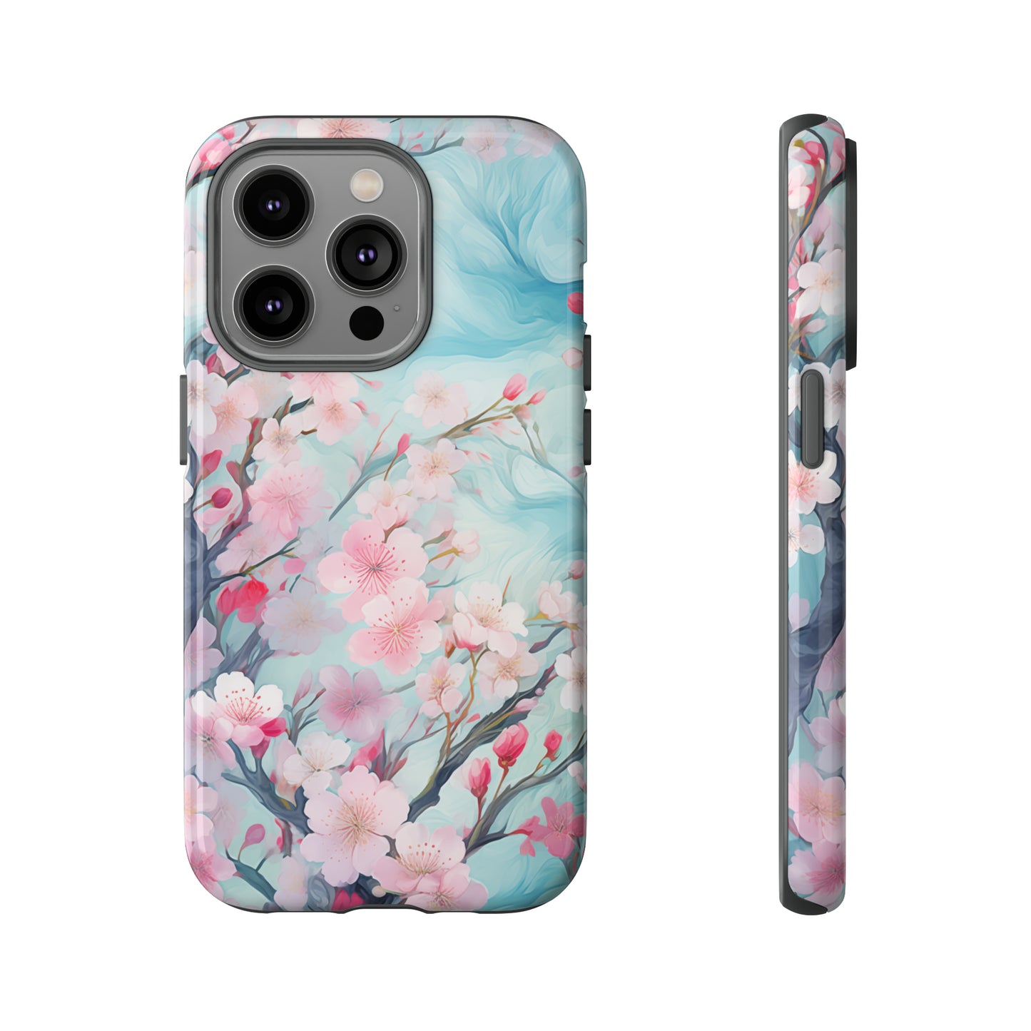 Blooming Spring Floral Style Phone Case / Beautiful Color Case - Tough Cases for iPhone 15, iPhone 14 and iPhone 13