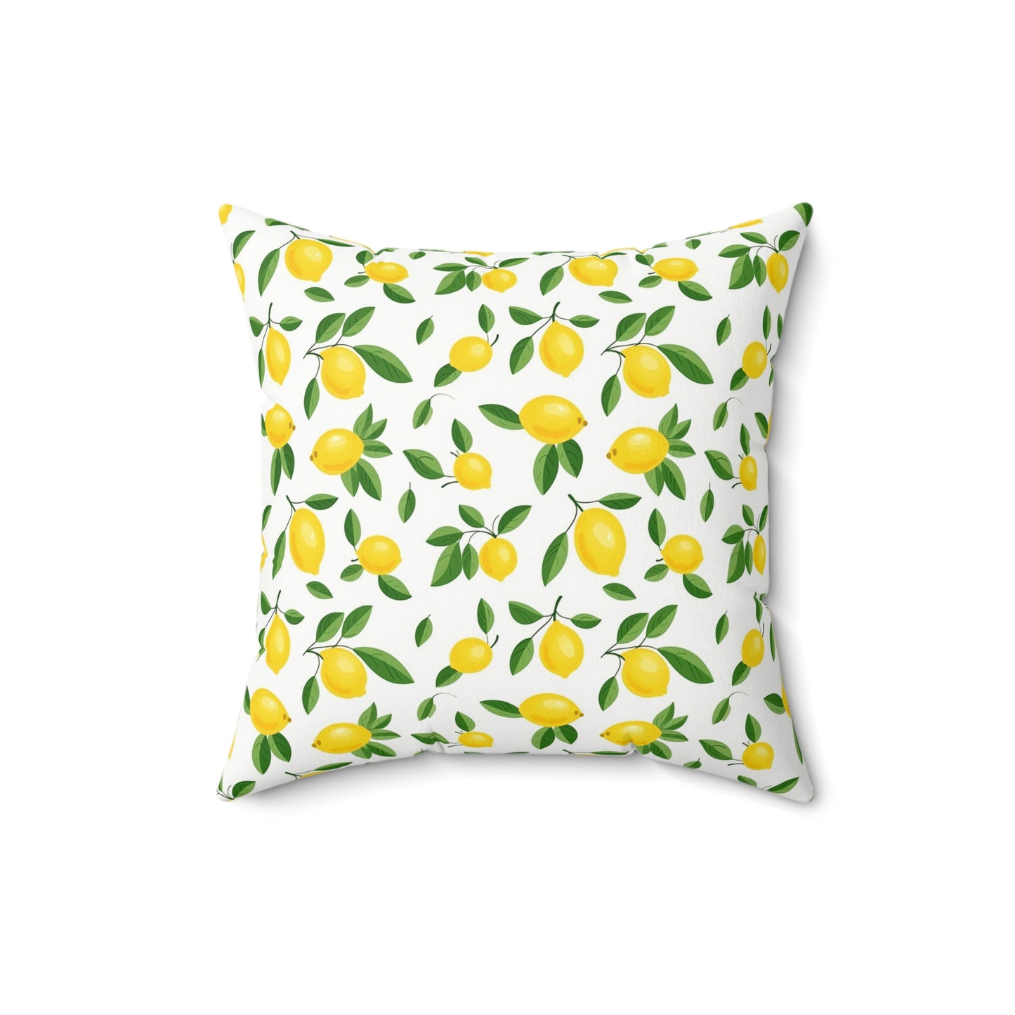 Gardening Lovers Collection - Classic Minimalist Summer Lemon Citrus Pattern Pillow - Spun Polyester Square Pillow