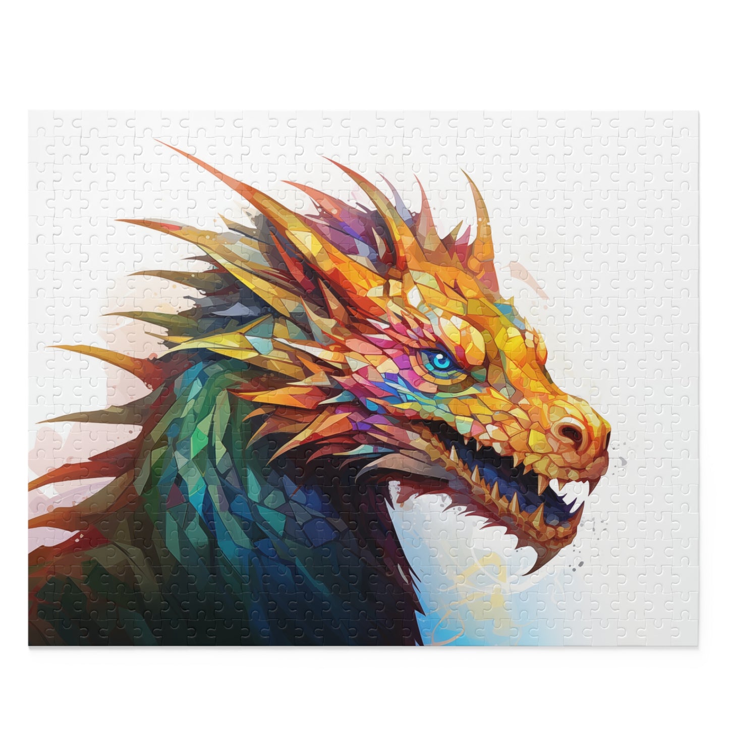 Epic Colorful Polygon Style Dragon Puzzle - Jigsaw Puzzle (120, 252, 500-Piece)