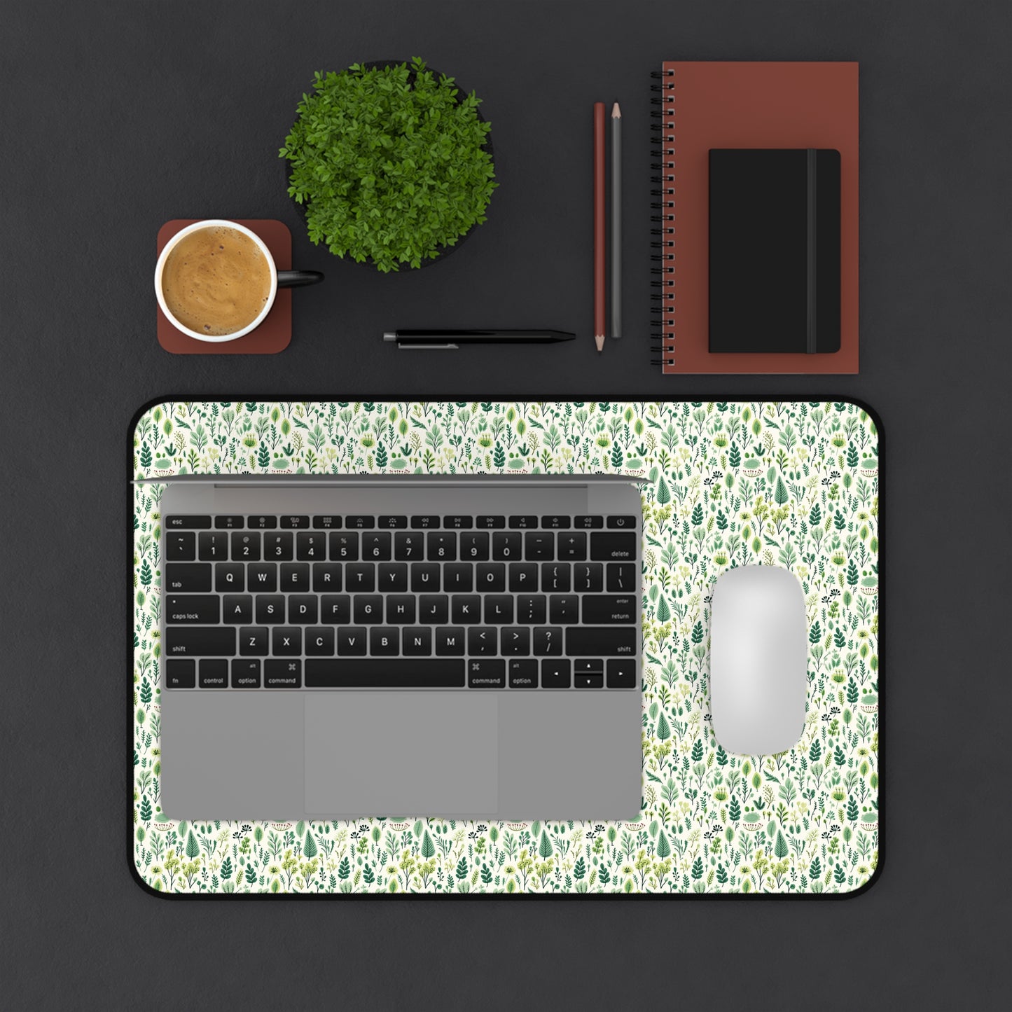 Natural Floral Pattern Desk Mat