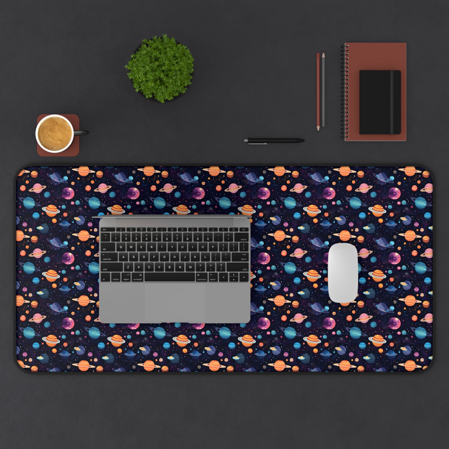 Colorful Planets Pattern Desk Mat