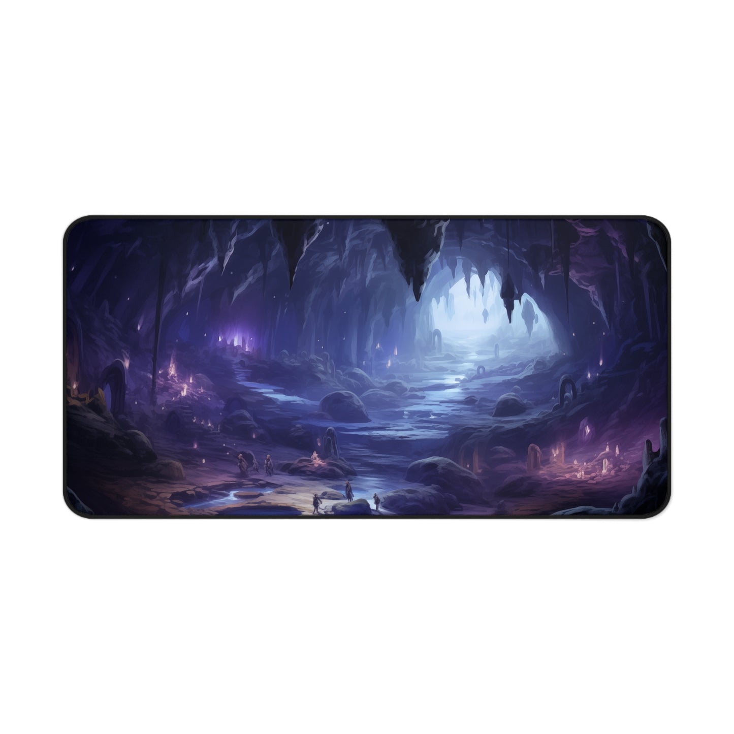 Epic Fantasy Friends Collection - "Cave of Flying Rocks" Watercolor Art Work Design - Neoprene Gaming Desk Mat / Cover