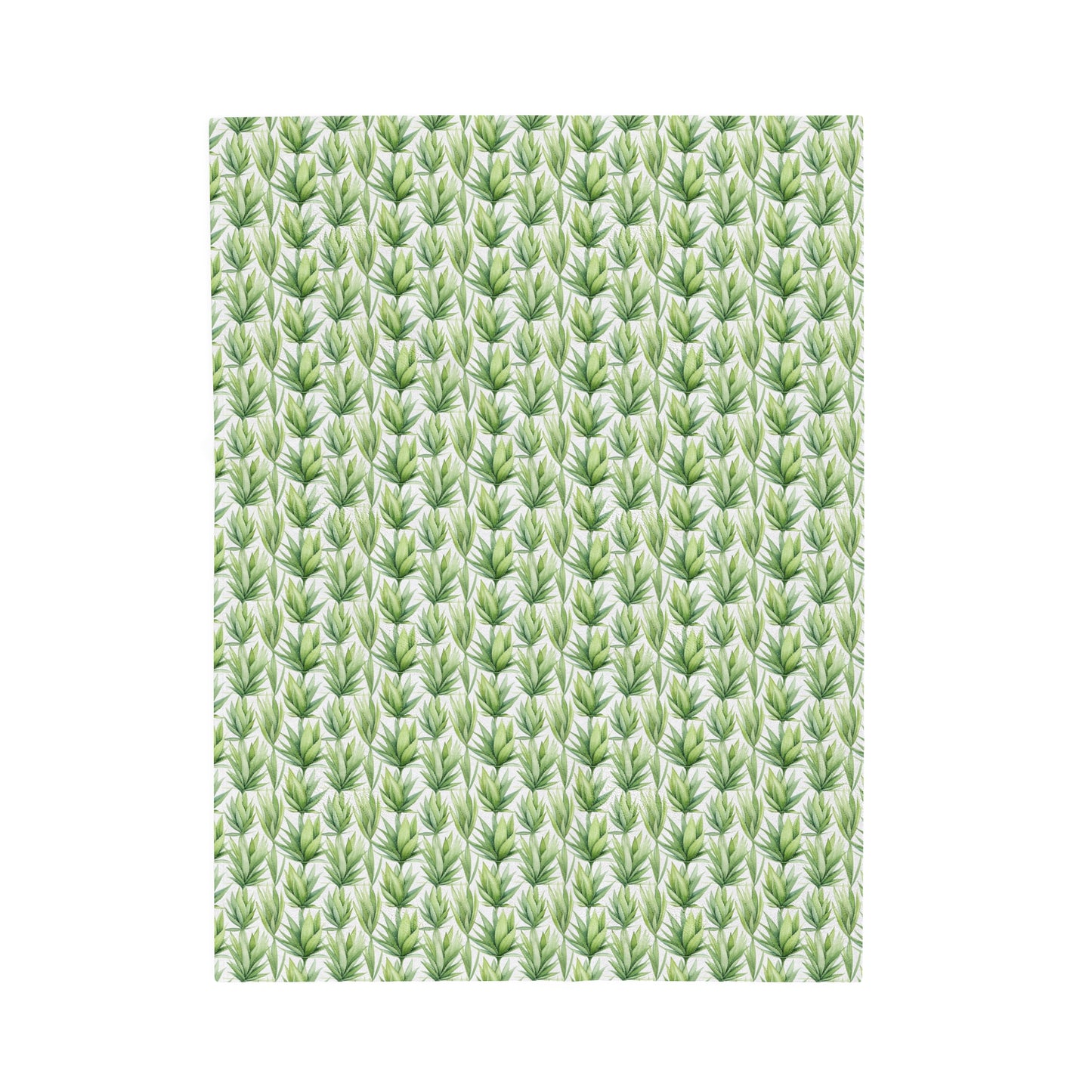 Gardening Lovers Collection - "Aloe Vera (Aloe Barbadensis)" Herbal Garden Watercolor Plants Pattern Blanket-Velveteen Plush  - Perfect Gift