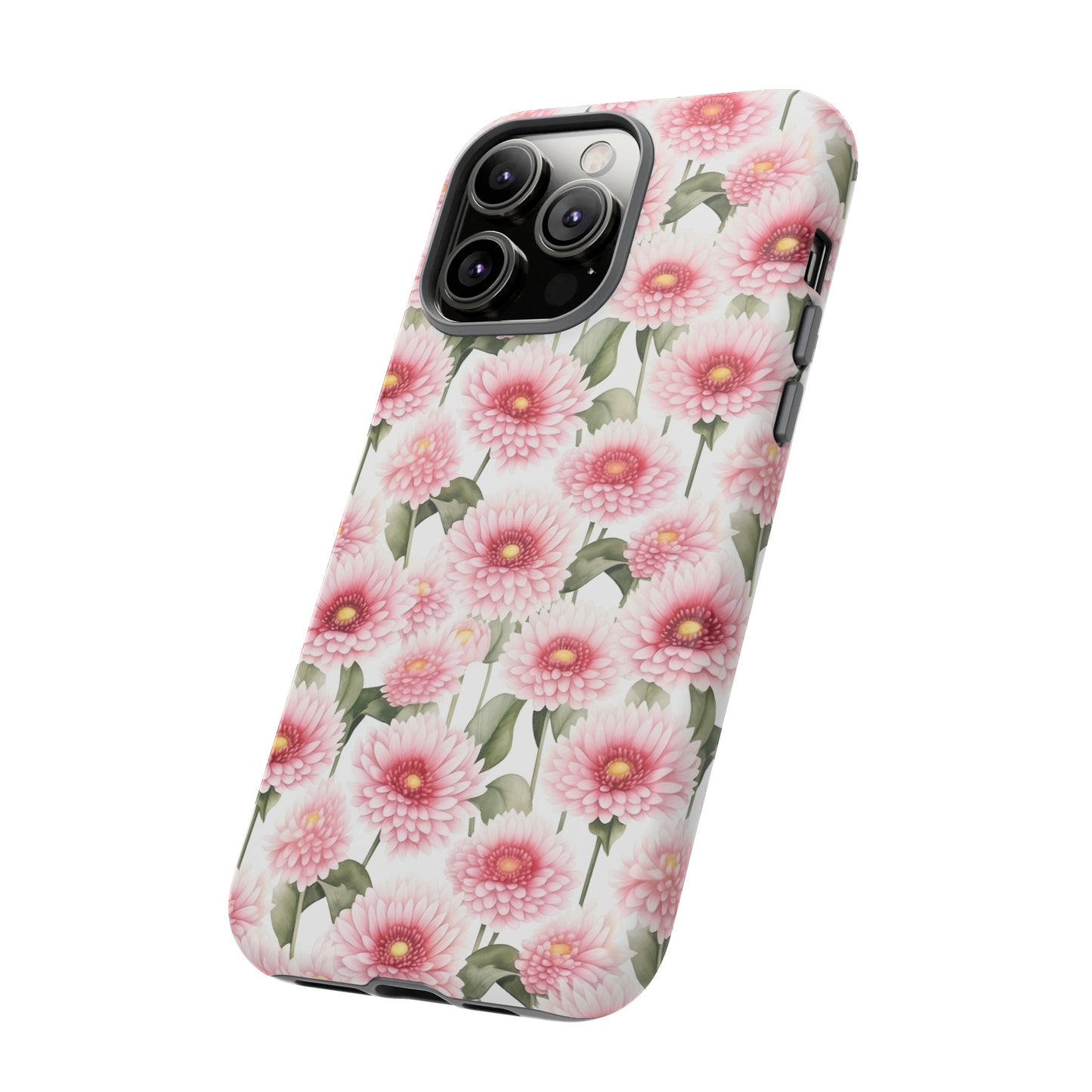 Gardening Lovers Collection - "Daisy (Bellis perennis)" Herbal Watercolor Plants Pattern -  iPhone 15, iPhone 14 and iPhone 13 Phone Case