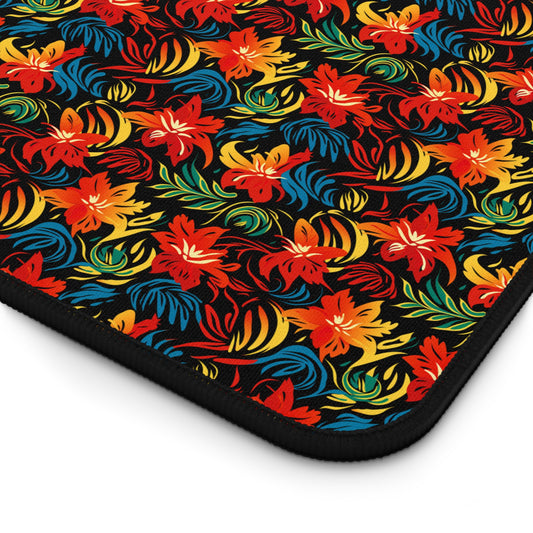 Colorful Tribal Flower Pattern Desk Mat