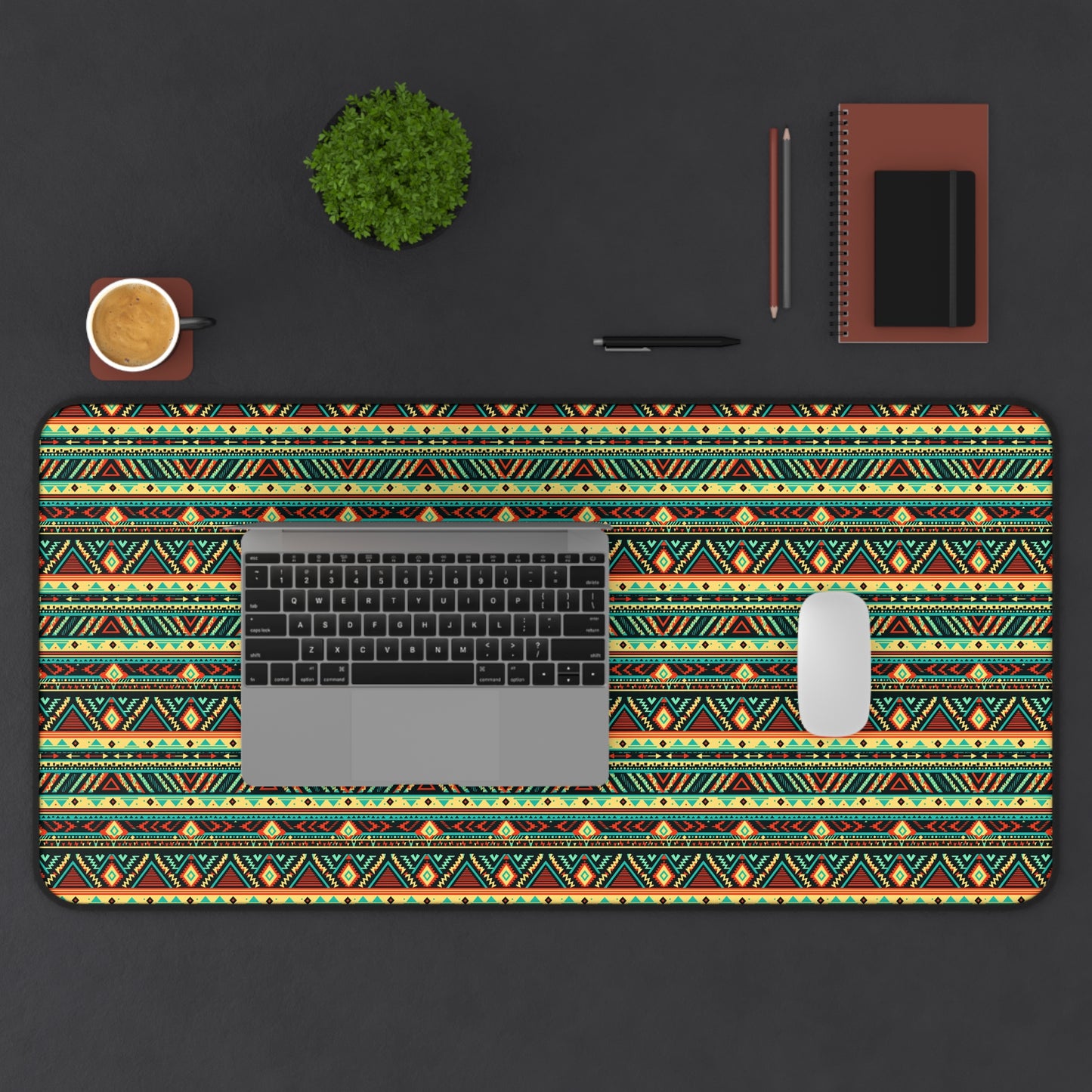 Ancient Aztec Pattern Desk Mat