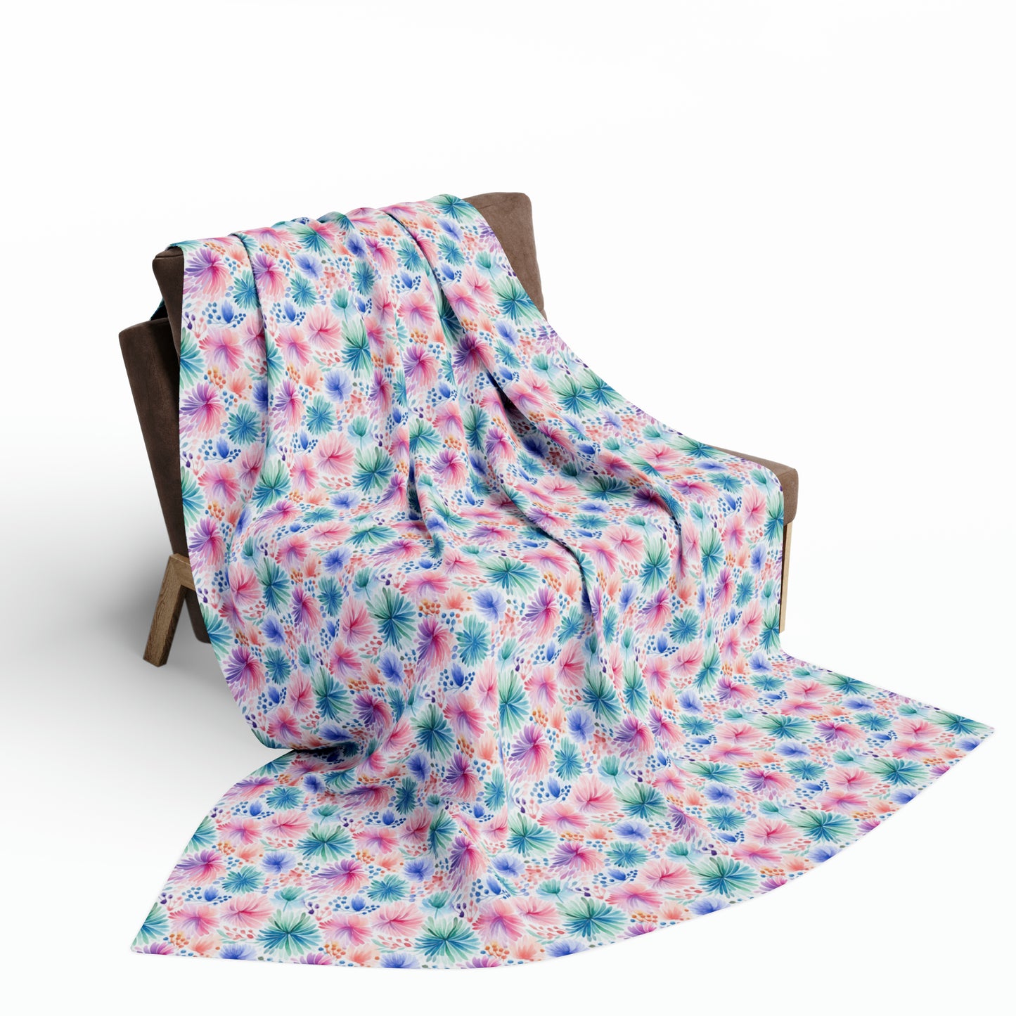 Beautiful Watercolor Floral Pattern Design Arctic Fleece Blanket