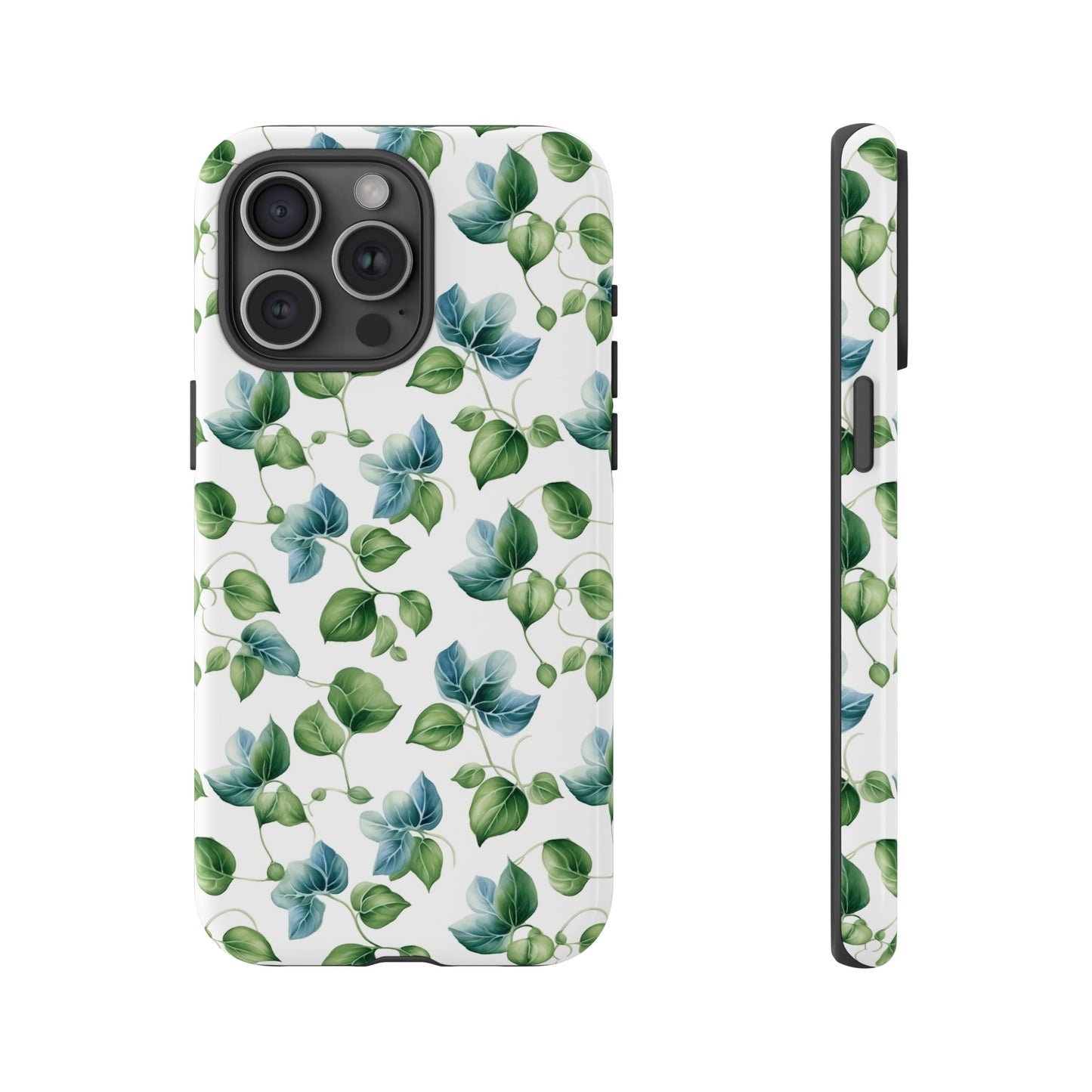 Gardening Lovers Collection - "English Ivy (Hedera helix)" Herbal Watercolor Plants Pattern - iPhone 15, iPhone 14 and iPhone 13 Phone Case