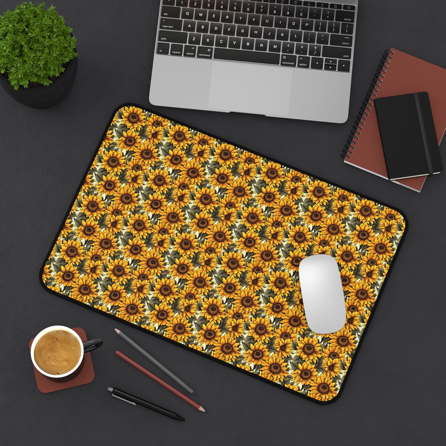 Super Sunflower Pattern Desk Mat