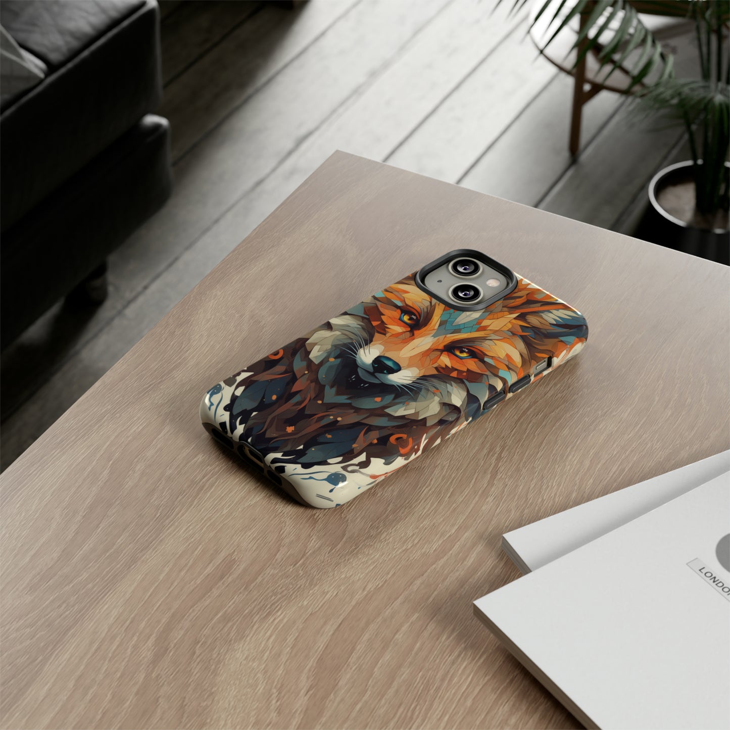 Majestic Fox Polygon Style Phone Case / Beautiful Color Case - Tough Cases for iPhone 15, iPhone 14 and iPhone 13