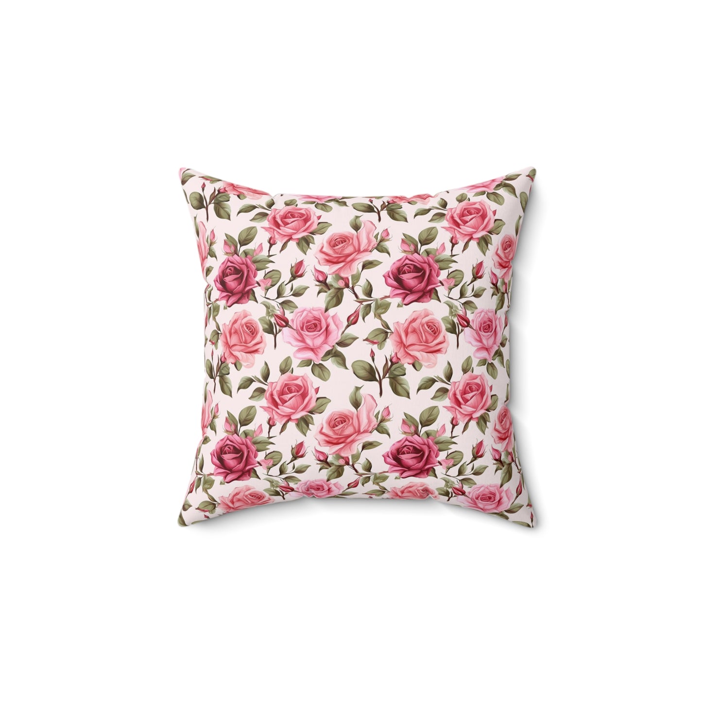 Lovely Roses Floral Pattern Pillow - Spun Polyester Square Pillow