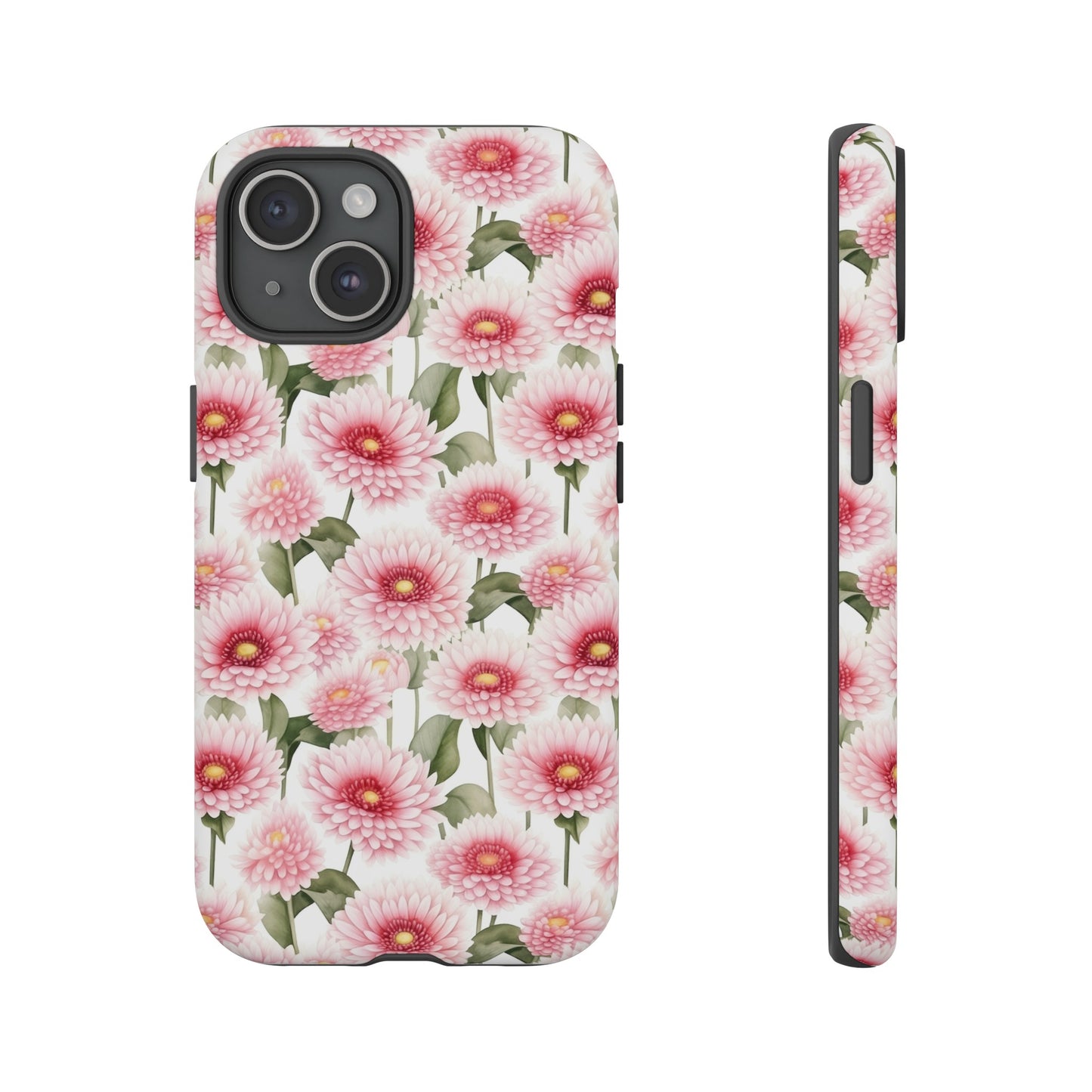 Gardening Lovers Collection - "Daisy (Bellis perennis)" Herbal Watercolor Plants Pattern -  iPhone 15, iPhone 14 and iPhone 13 Phone Case