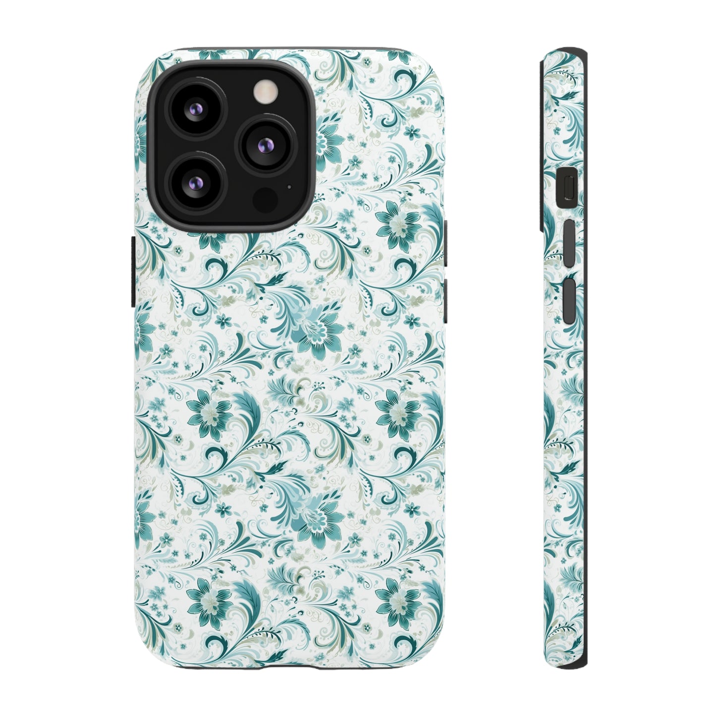 Beautiful Moss and Olive Green Floral Pattern Phone Case - Tough Cases for iPhone 15, iPhone 14 and iPhone 13