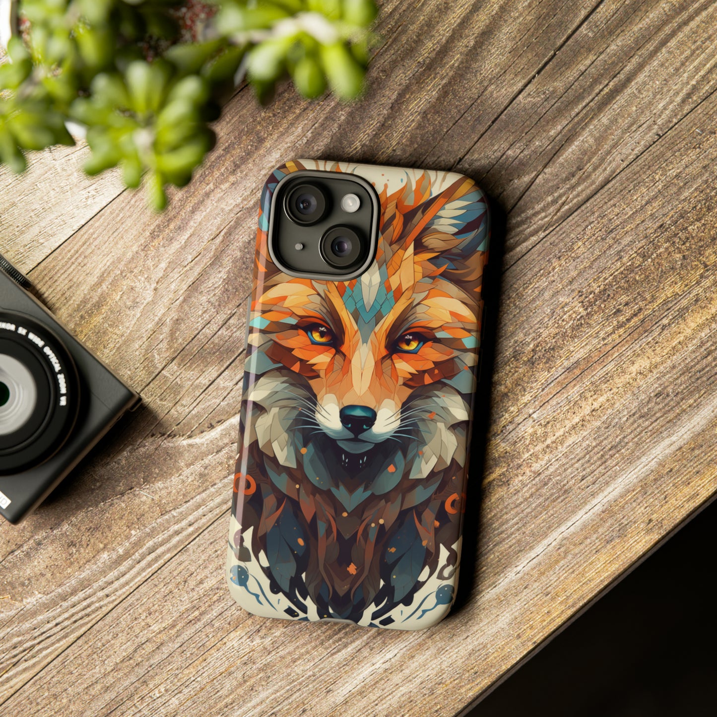 Majestic Fox Polygon Style Phone Case / Beautiful Color Case - Tough Cases for iPhone 15, iPhone 14 and iPhone 13