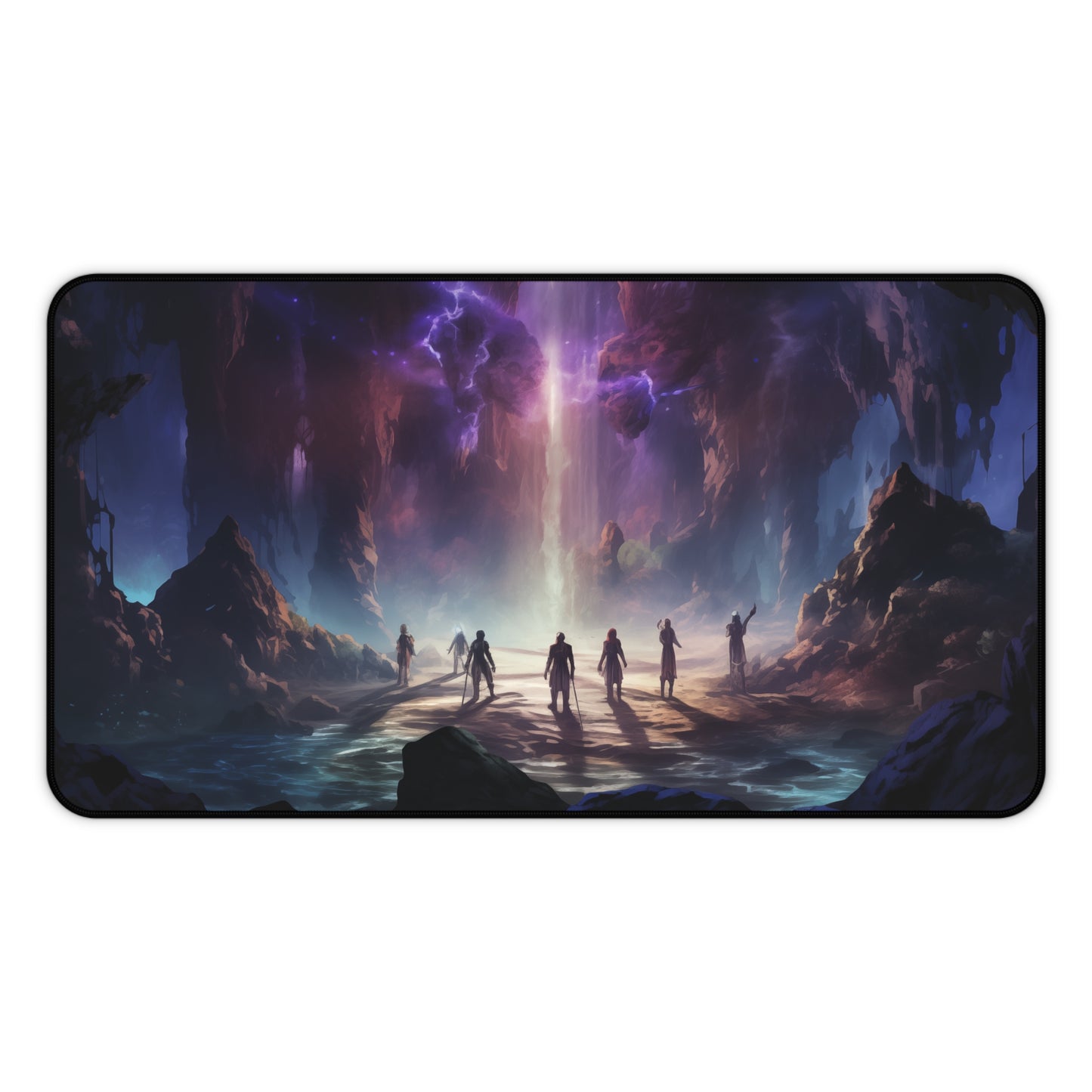 Epic Fantasy Friends Collection - "Soul-String Between Two Worlds" Watercolor Art Work Design - Neoprene Gaming Desk Mat / Cover