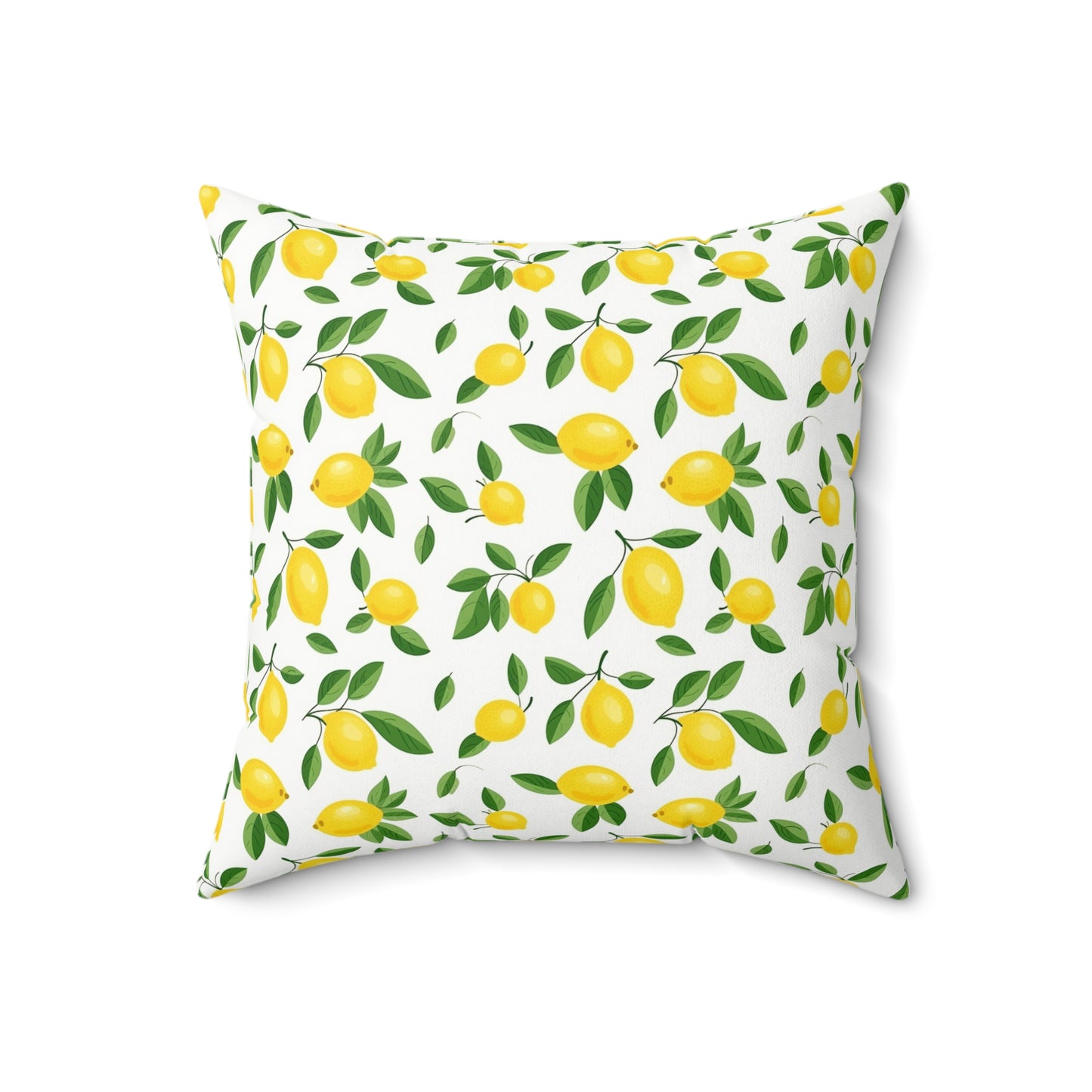 Gardening Lovers Collection - Classic Minimalist Summer Lemon Citrus Pattern Pillow - Spun Polyester Square Pillow