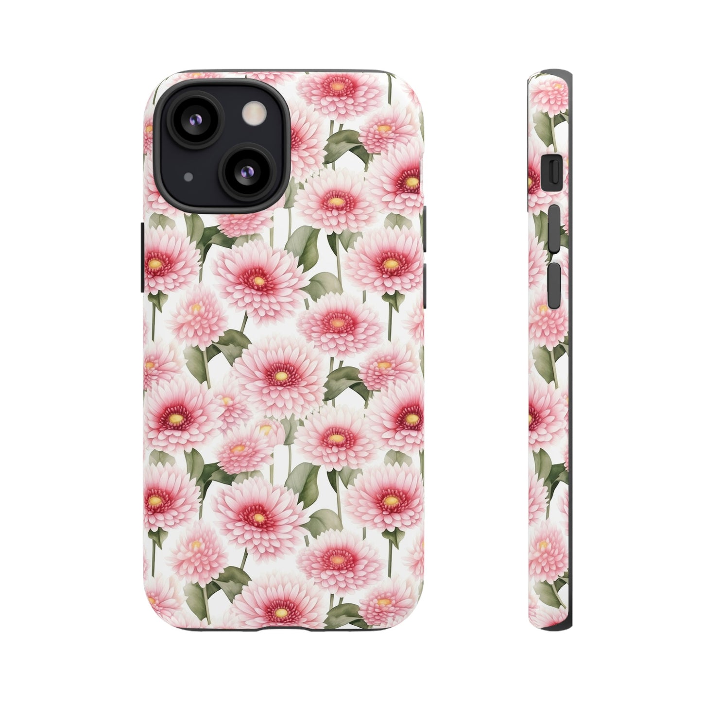 Gardening Lovers Collection - "Daisy (Bellis perennis)" Herbal Watercolor Plants Pattern -  iPhone 15, iPhone 14 and iPhone 13 Phone Case