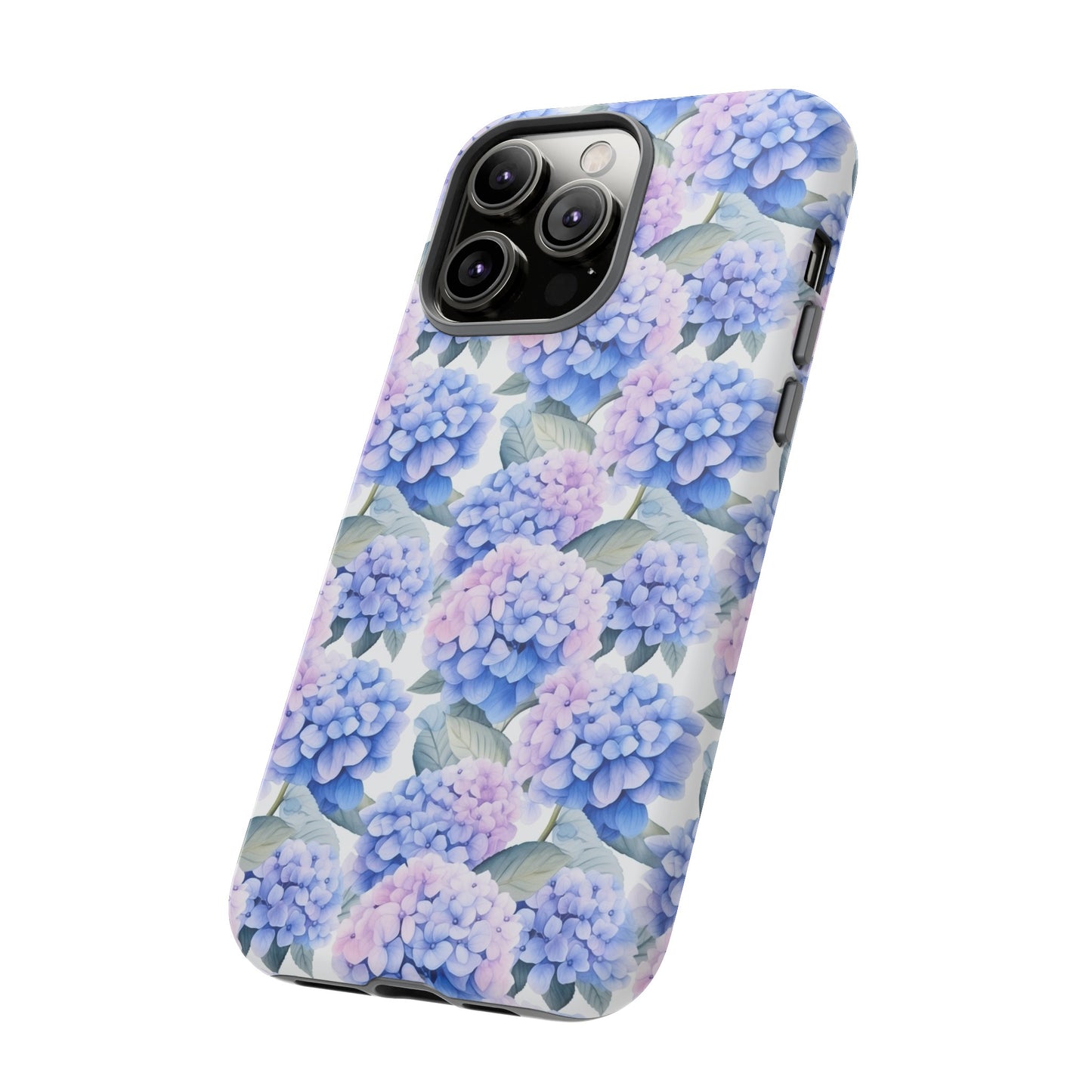 Gardening Lovers Collection - "Hydrangea (Hydrangea spp.)" Herbal Watercolor Plants Pattern - iPhone 15, iPhone 14 and iPhone 13 Phone Case