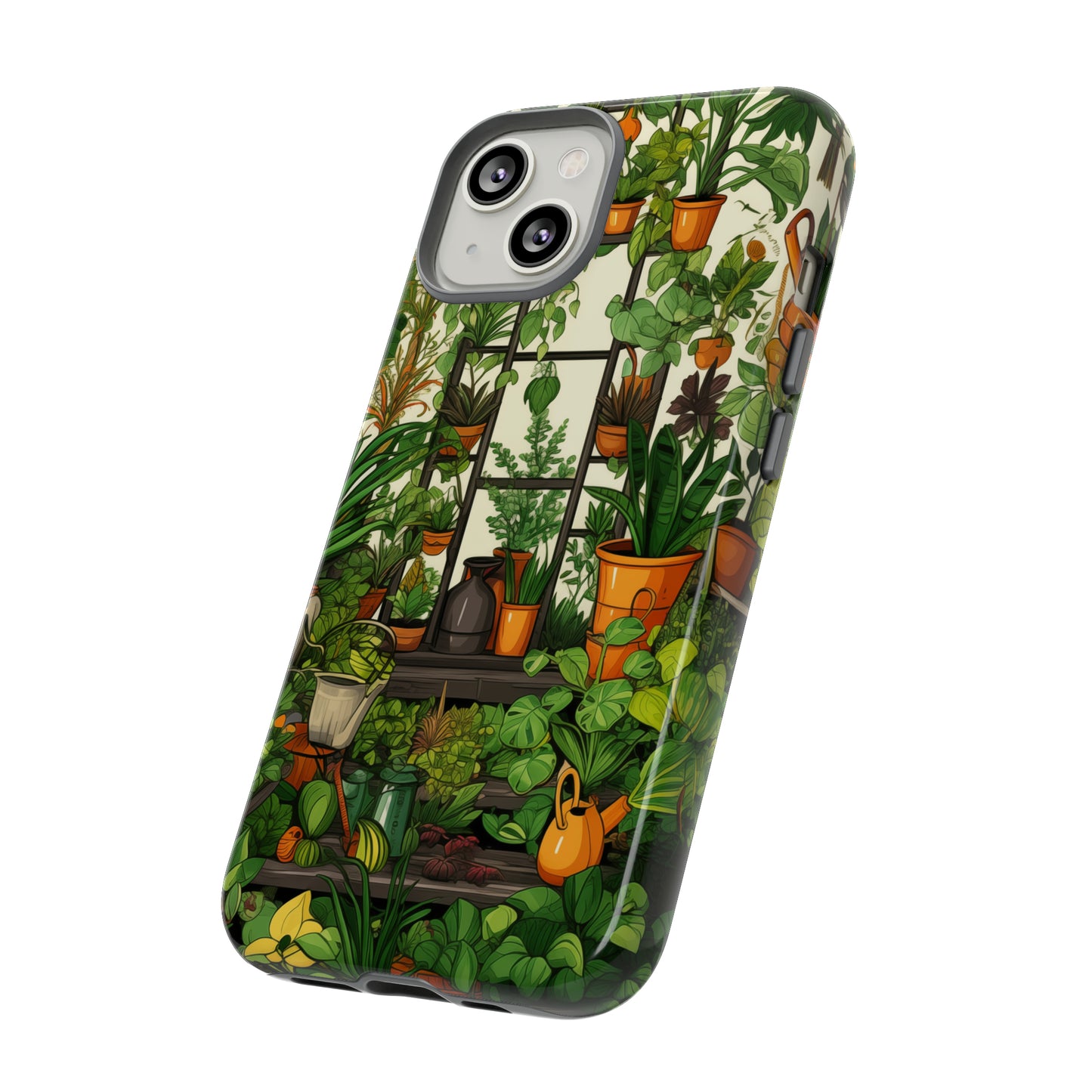 Joy of Gardening Abstract Drawing Style Phone Case / Beautiful Color Case - Tough Cases for iPhone 15, iPhone 14 and iPhone 13