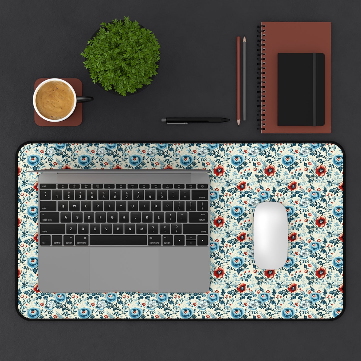 Beautiful Flowers Floral Pattern Desk Mat